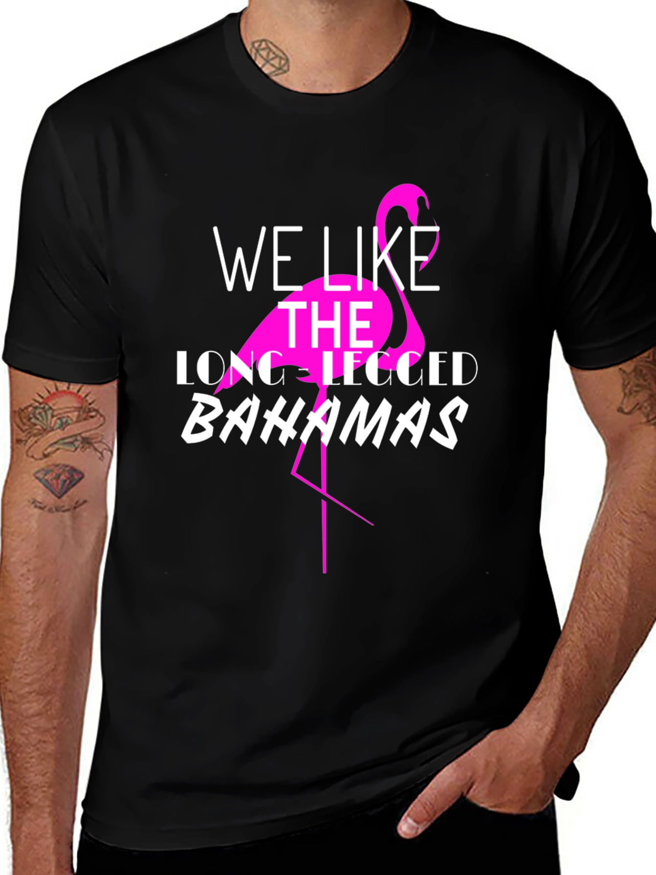 Flamingo Bahamas T-Shirt - We Like the Long-Legged Bahamas