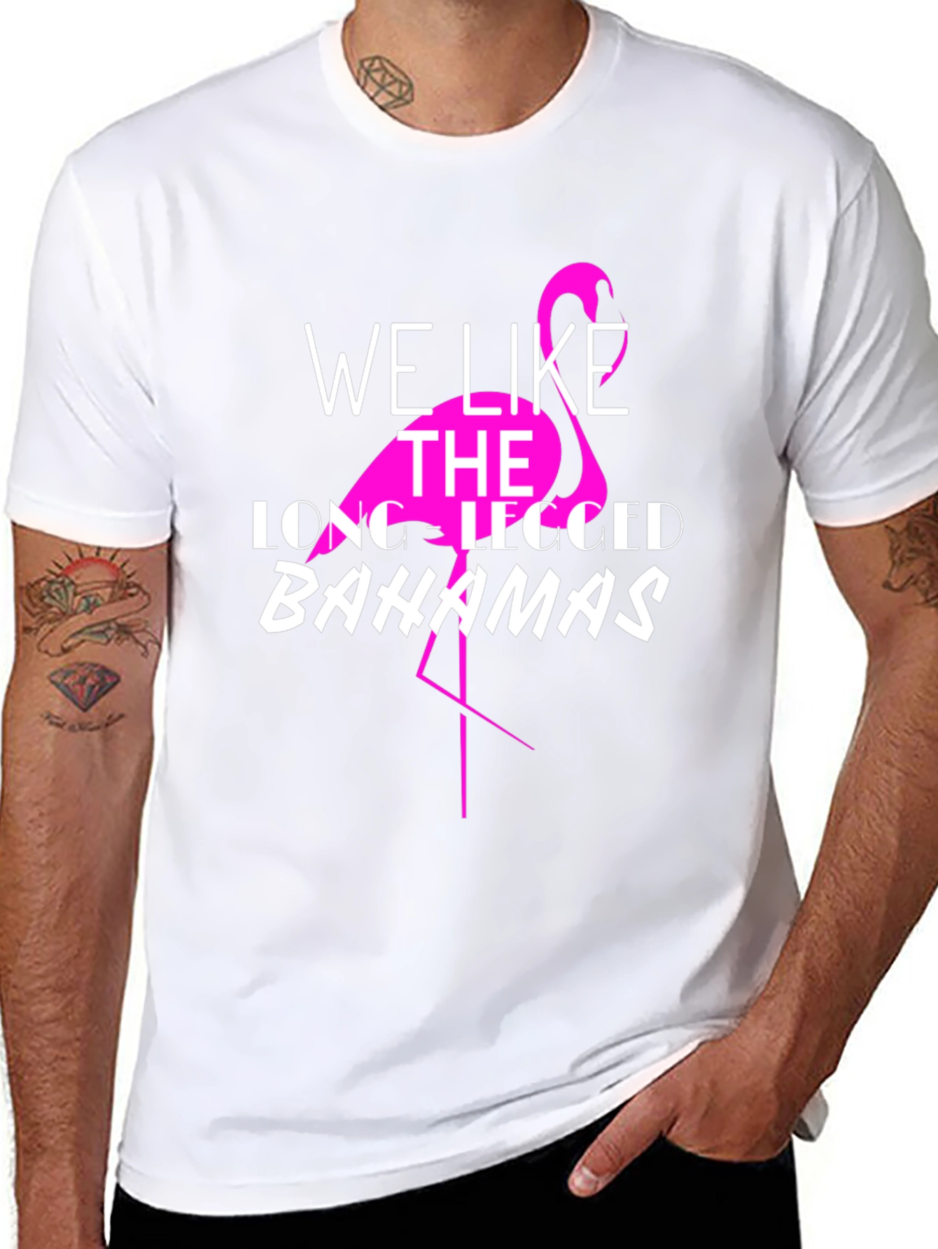Flamingo Bahamas T-Shirt - We Like the Long-Legged Bahamas