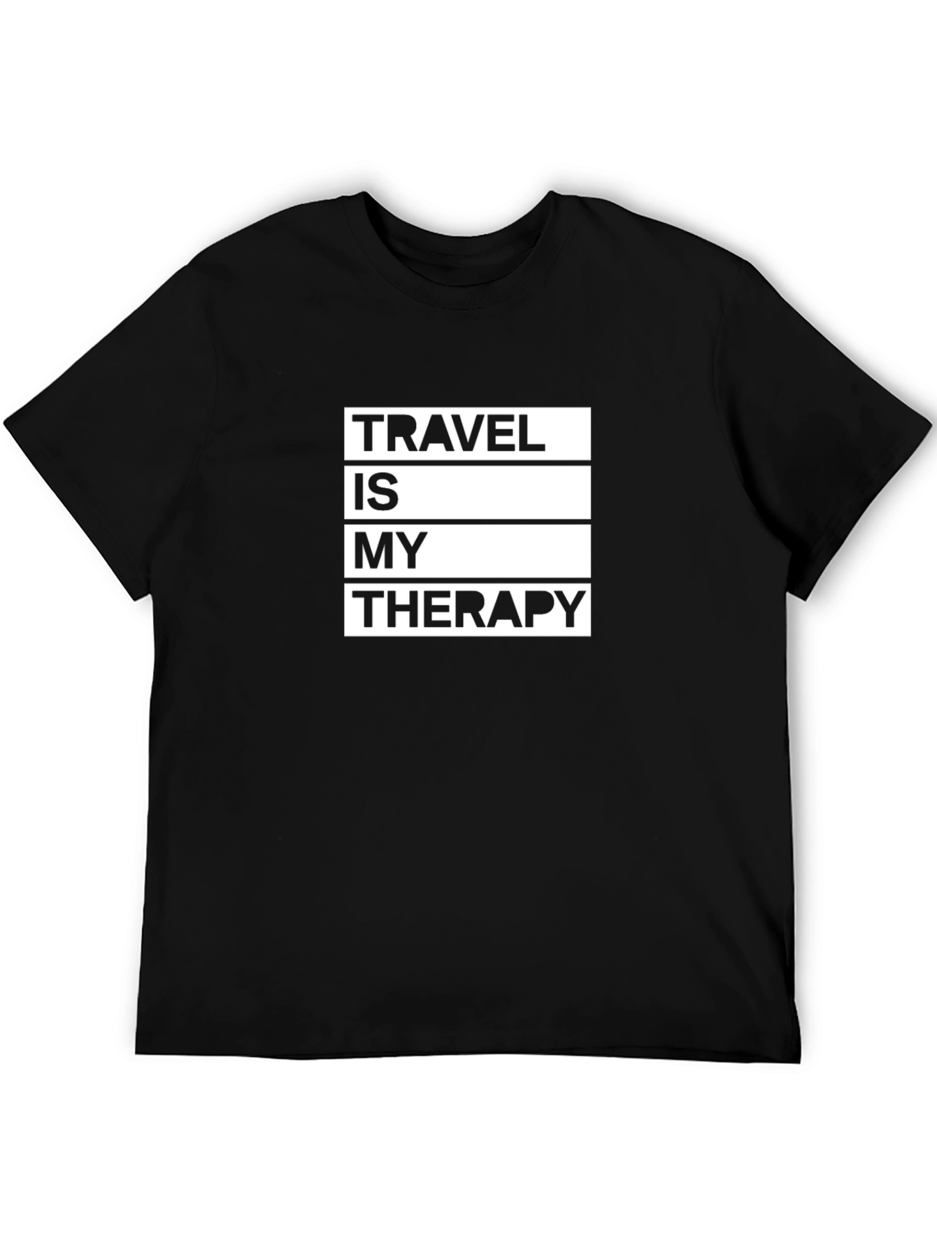Travel Therapy Black Graphic T-Shirt