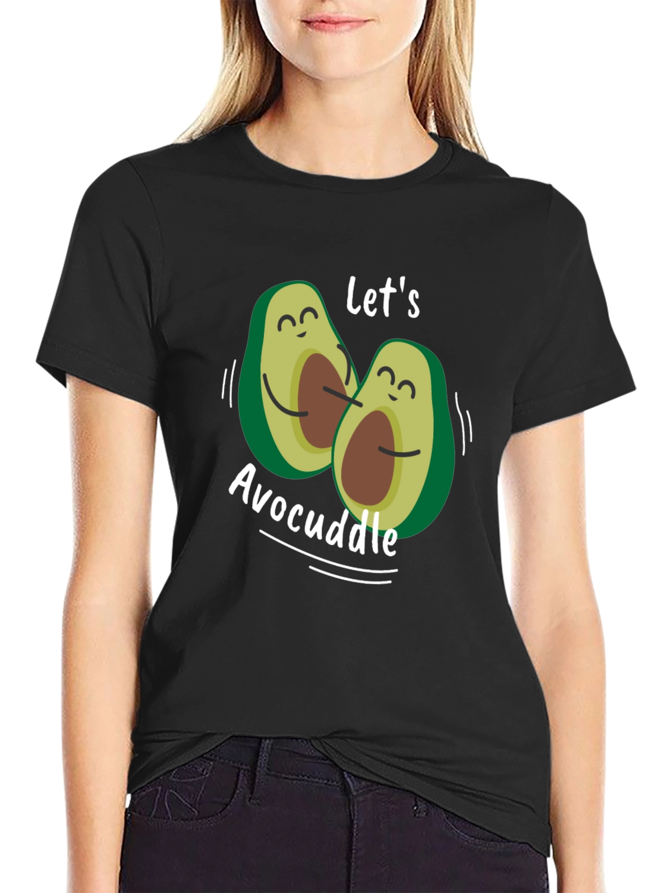 Avocuddle Graphic Tee - Black Cotton Comfort
