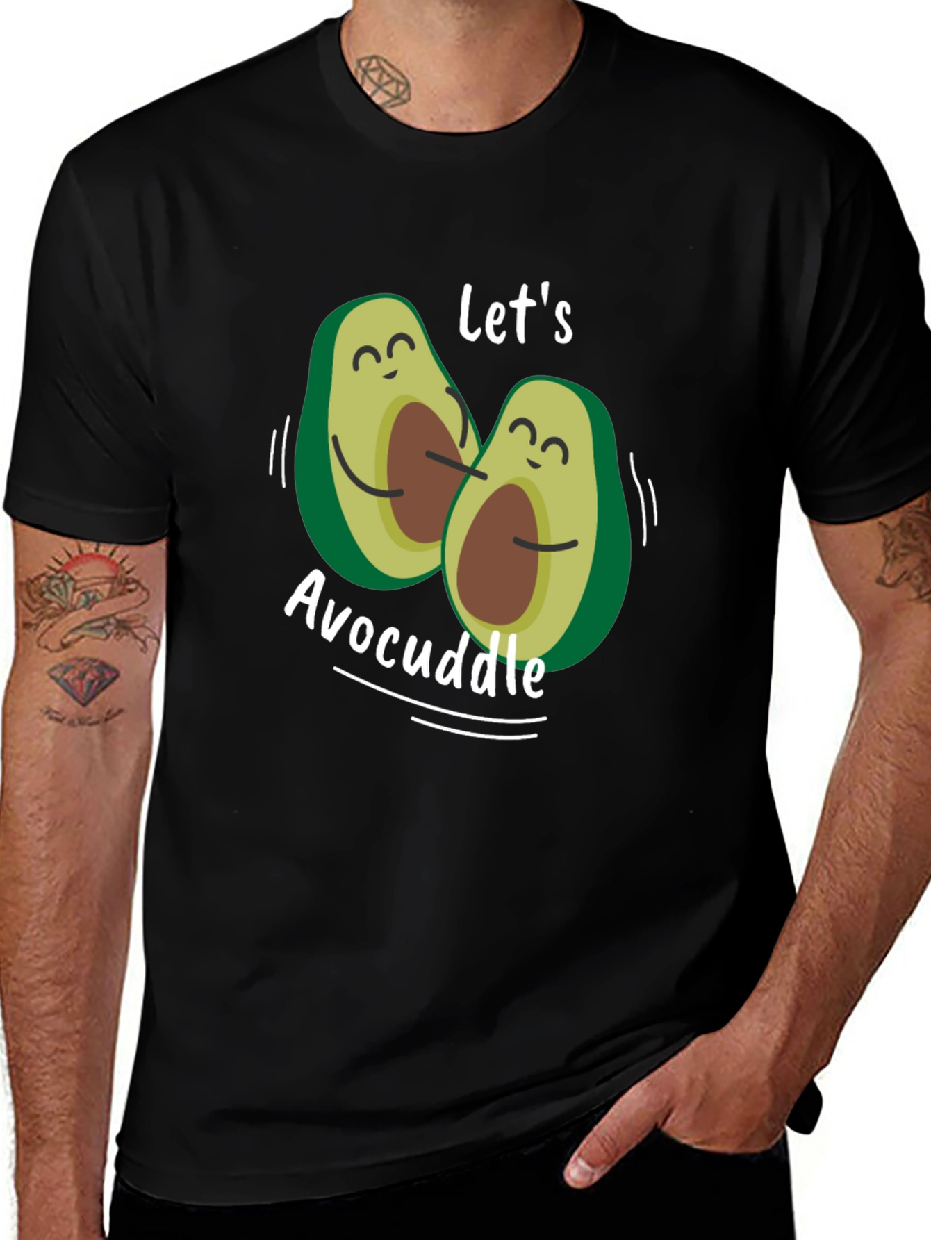 Avocuddle Graphic Tee - Black Cotton Comfort