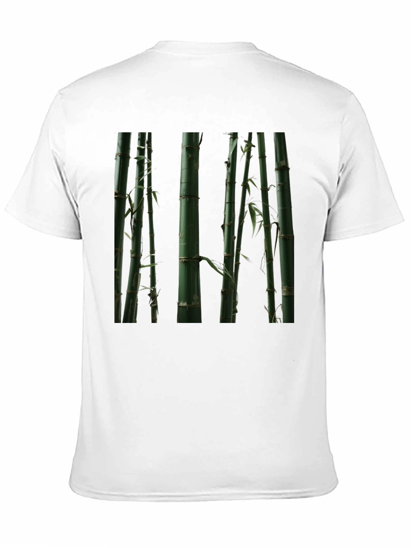 Bamboo Print Black T-Shirt