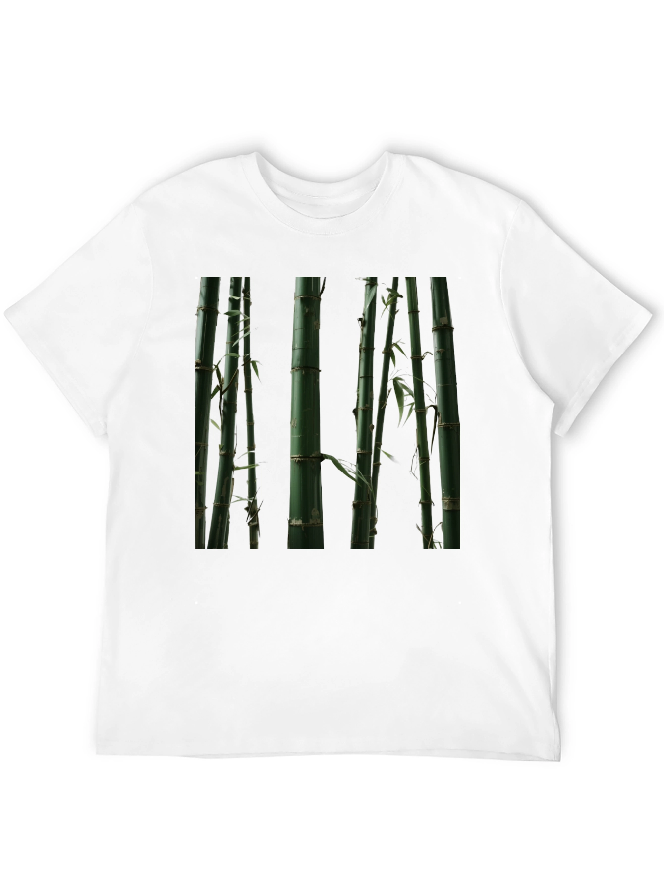 Bamboo Print Black T-Shirt