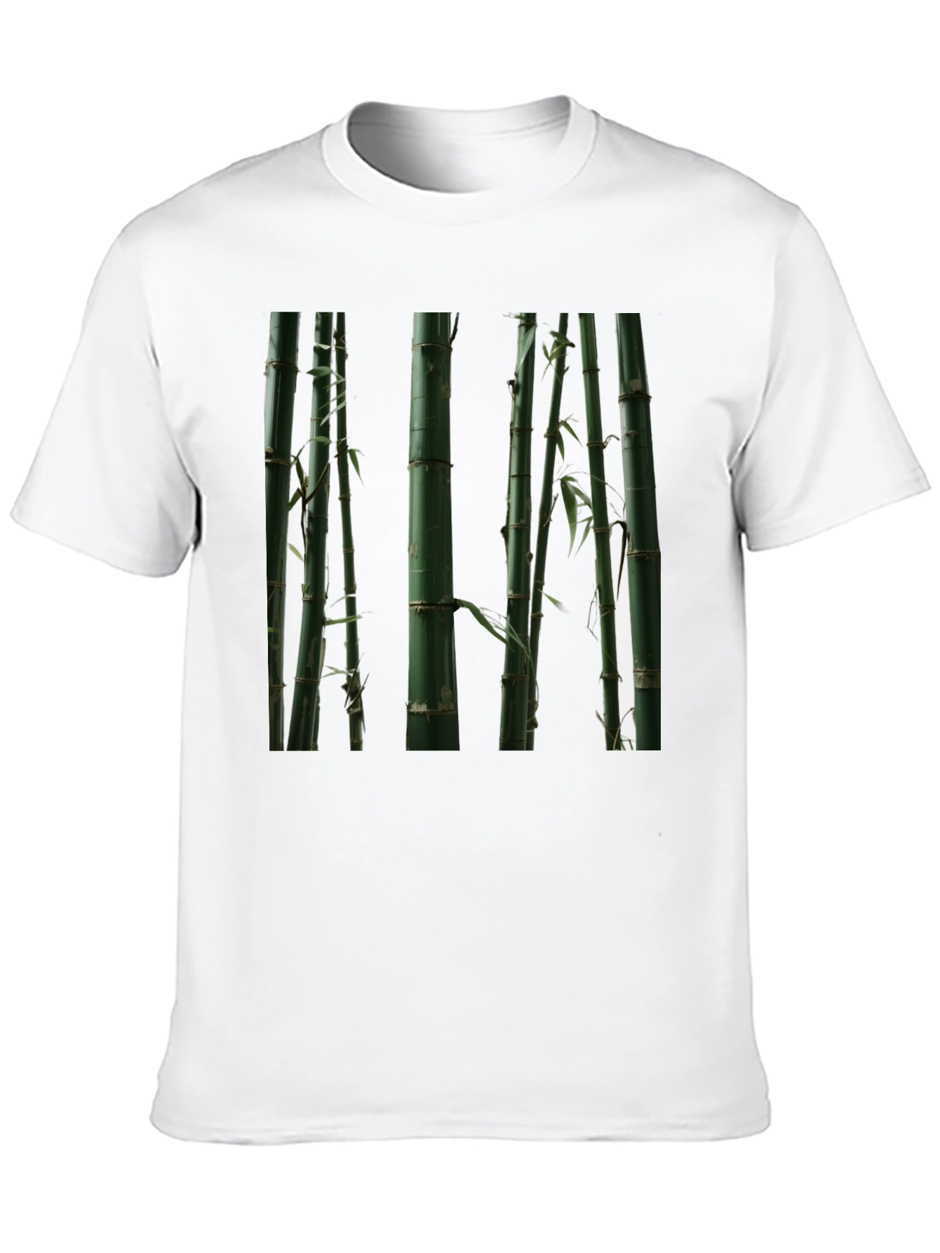 Bamboo Print Black T-Shirt