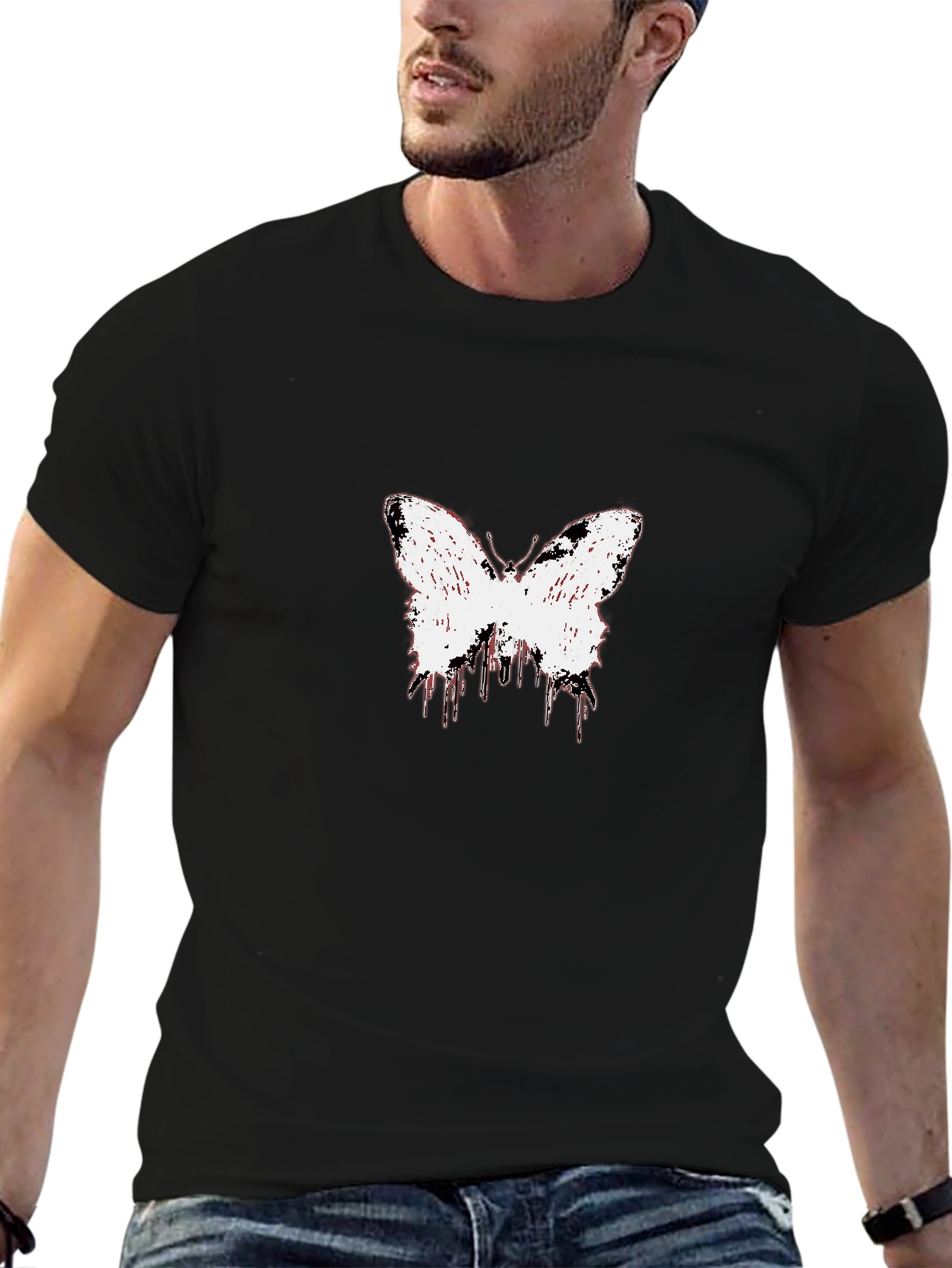 Butterfly Graphic Black T-Shirt