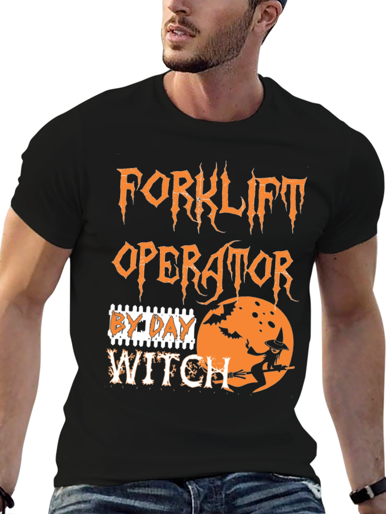 Forklift Operator by Day Witch Halloween T-Shirt