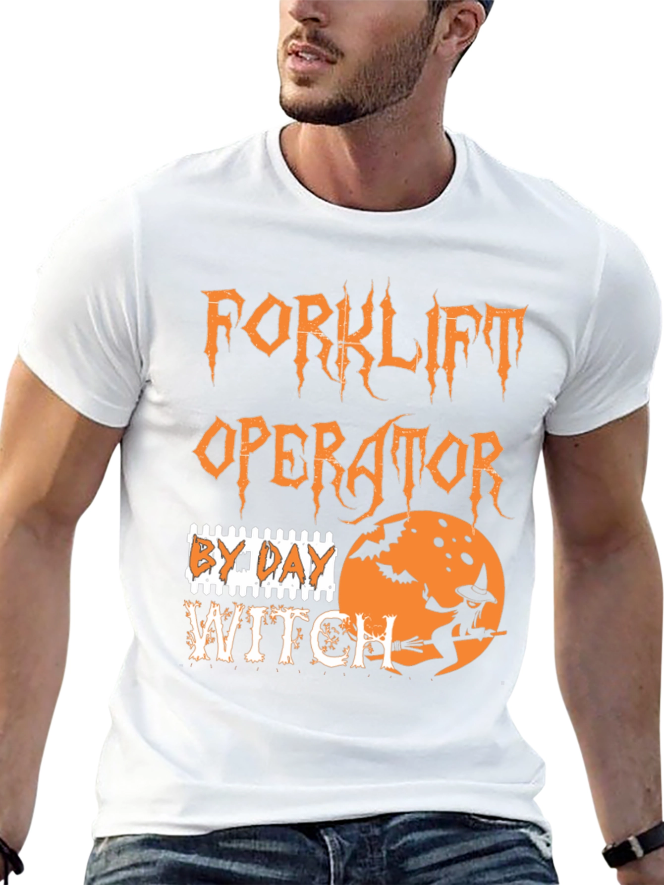 Forklift Operator by Day Witch Halloween T-Shirt