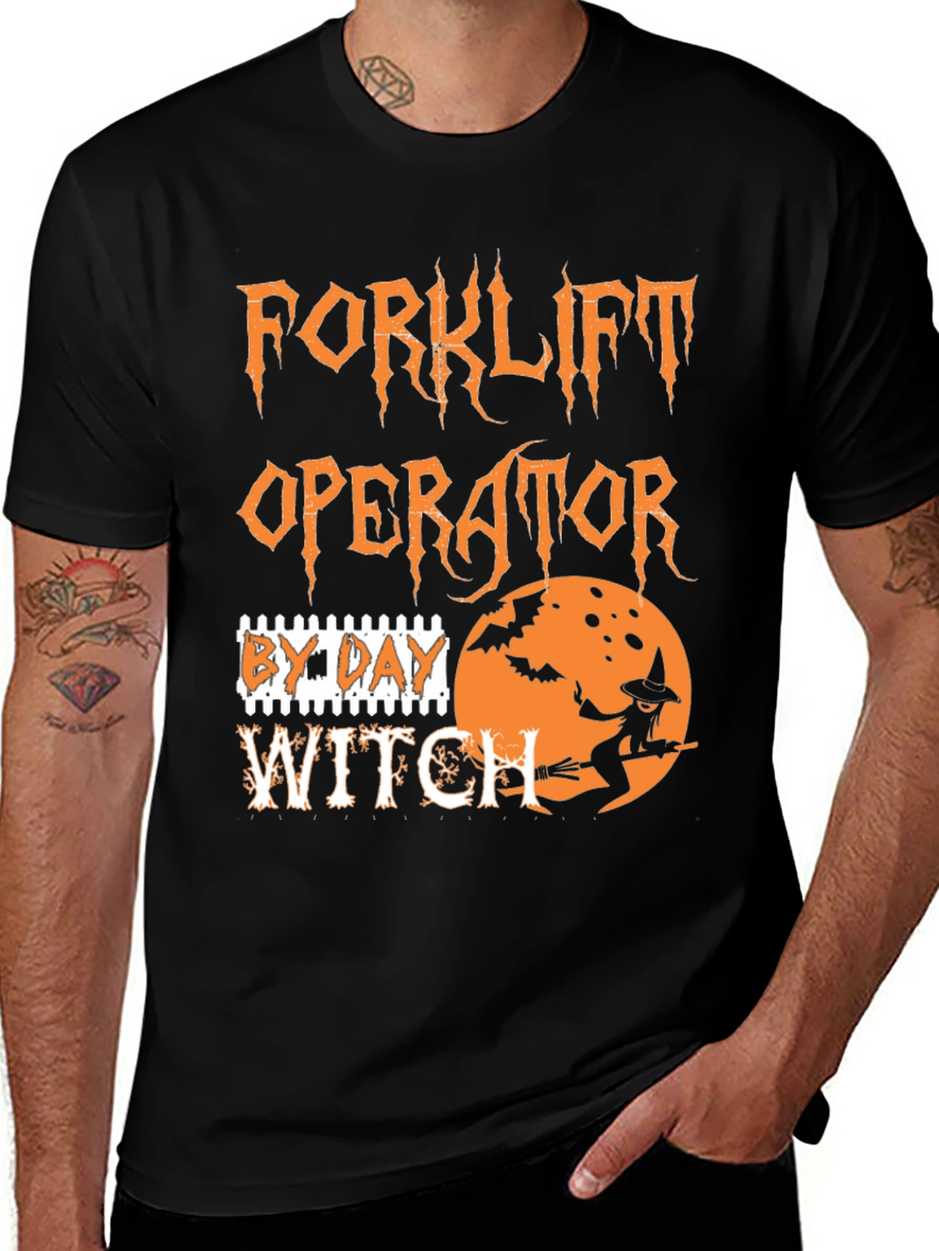 Forklift Operator by Day Witch Halloween T-Shirt