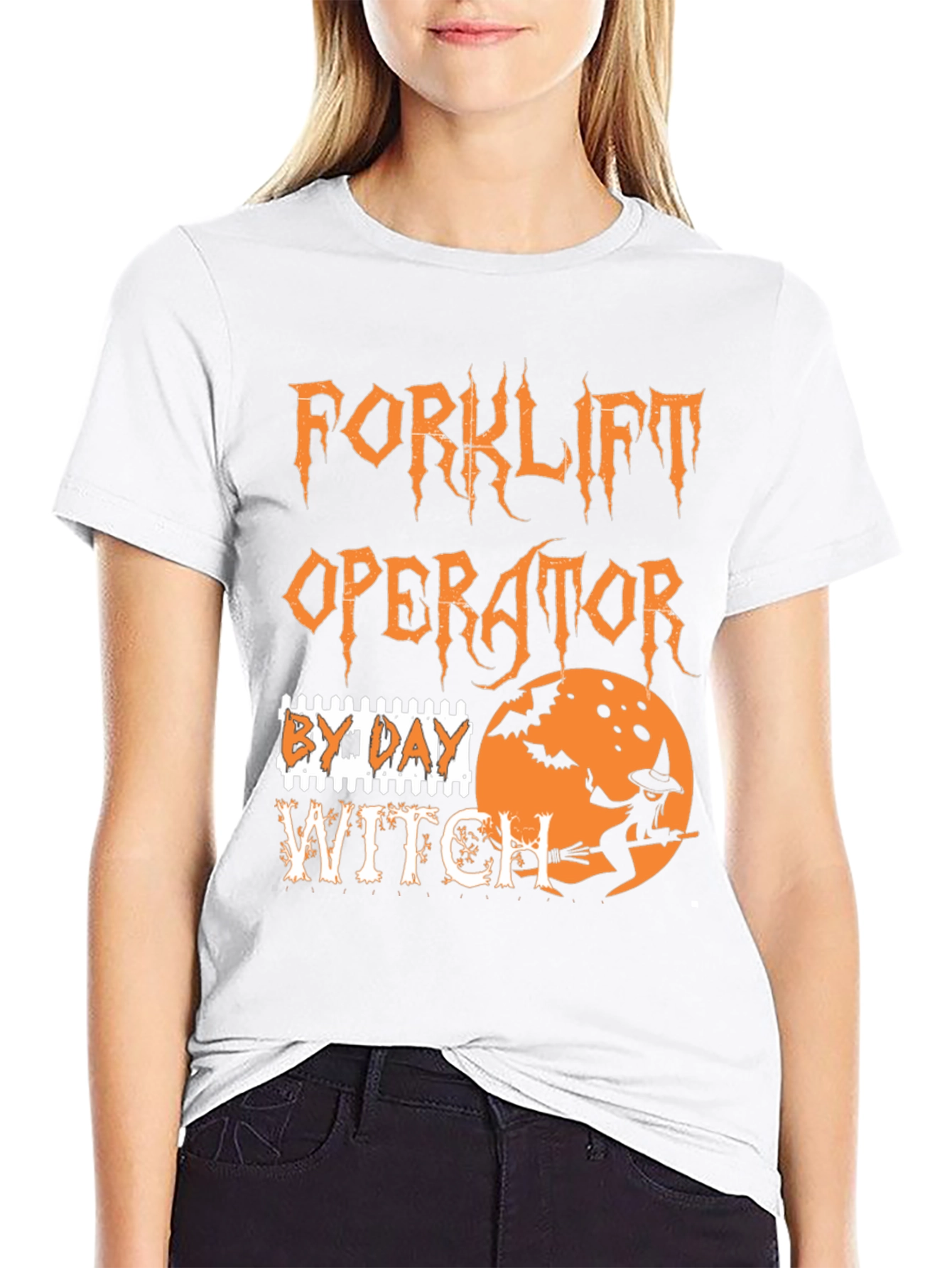 Forklift Operator by Day Witch Halloween T-Shirt