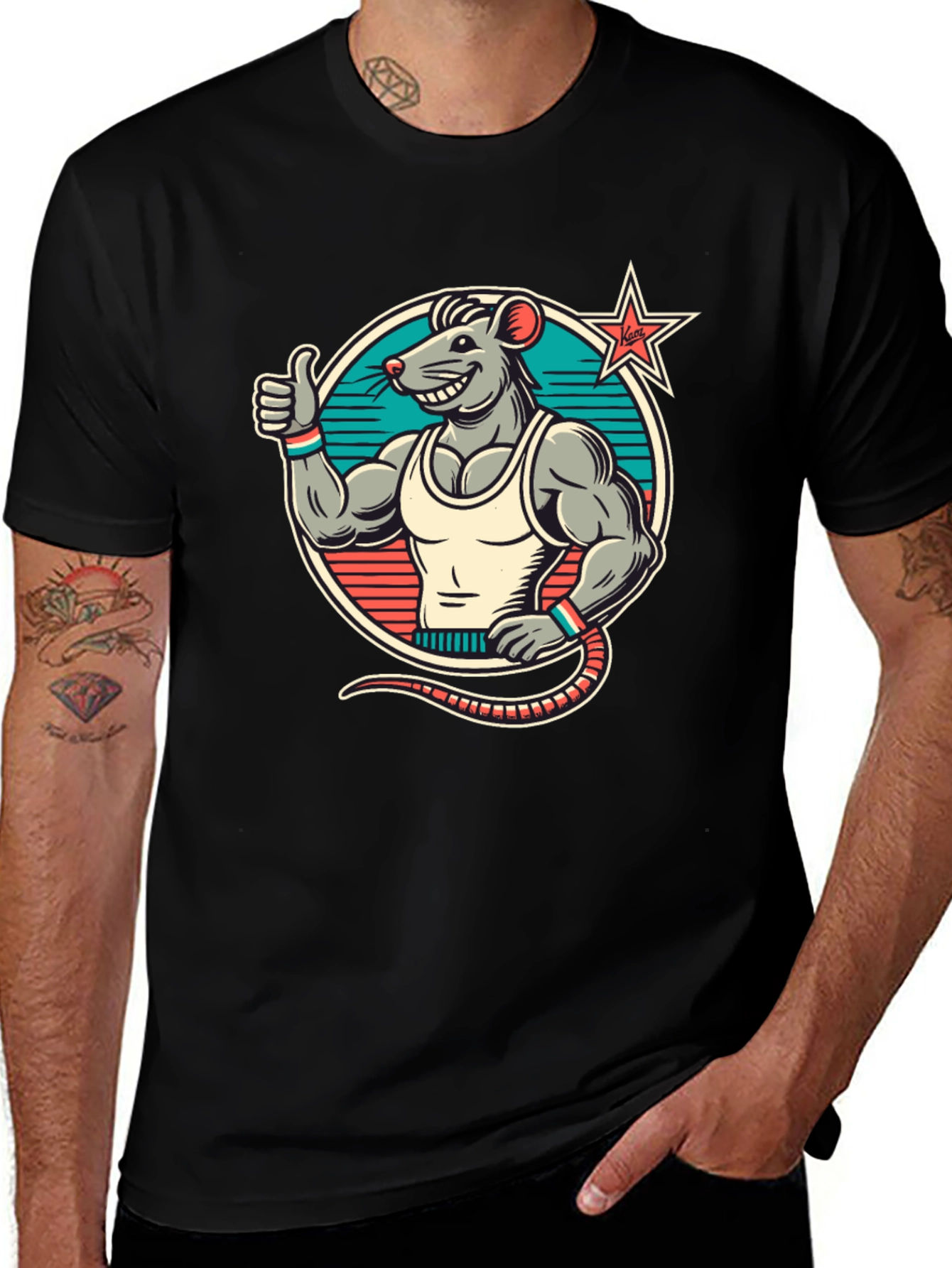 Rat Fitness T-Shirt - Black Crew Neck