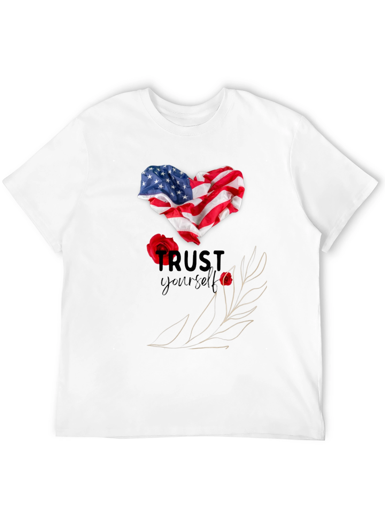 Trust Yourself American Flag Heart T-Shirt