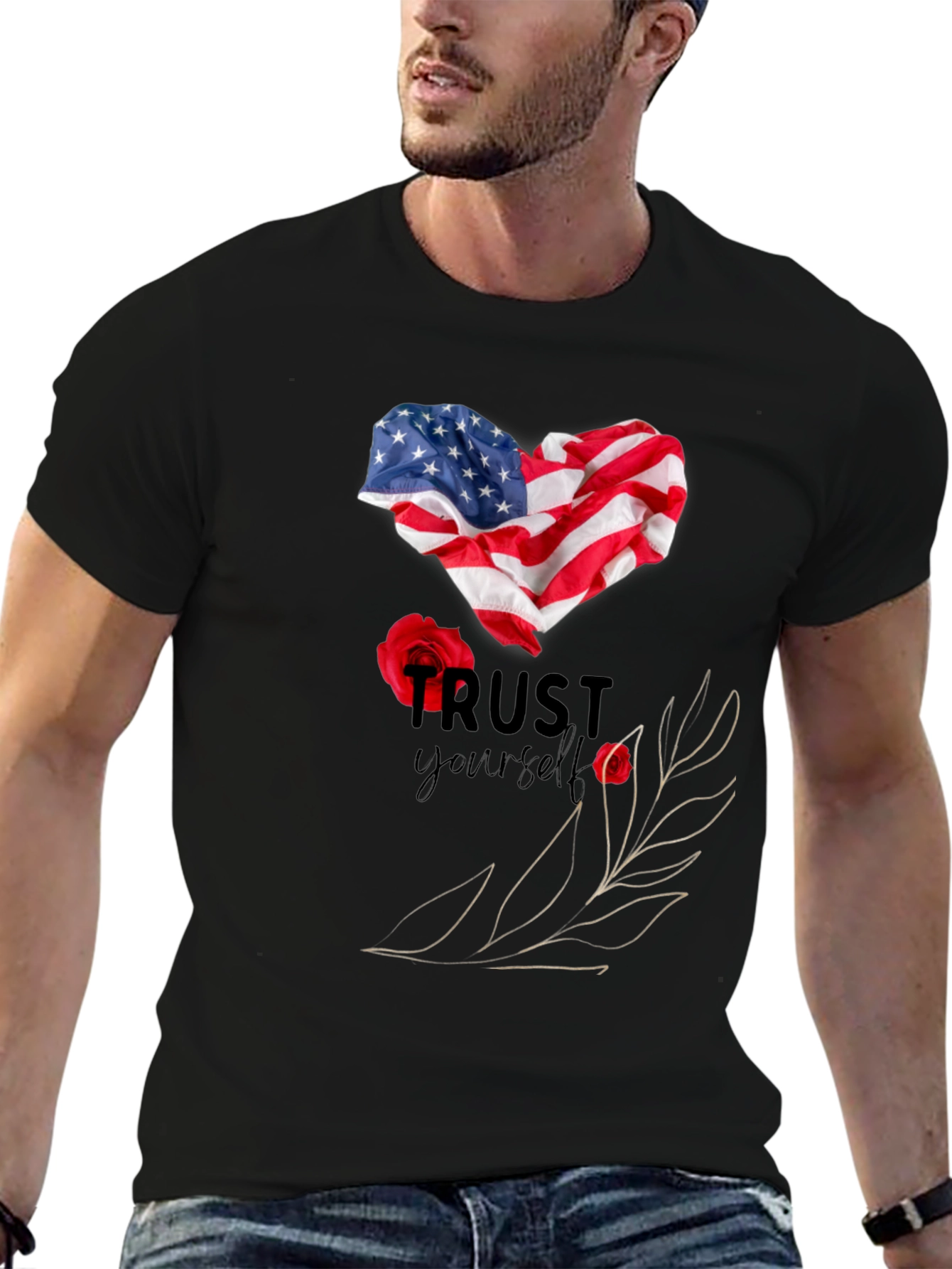 Trust Yourself American Flag Heart T-Shirt