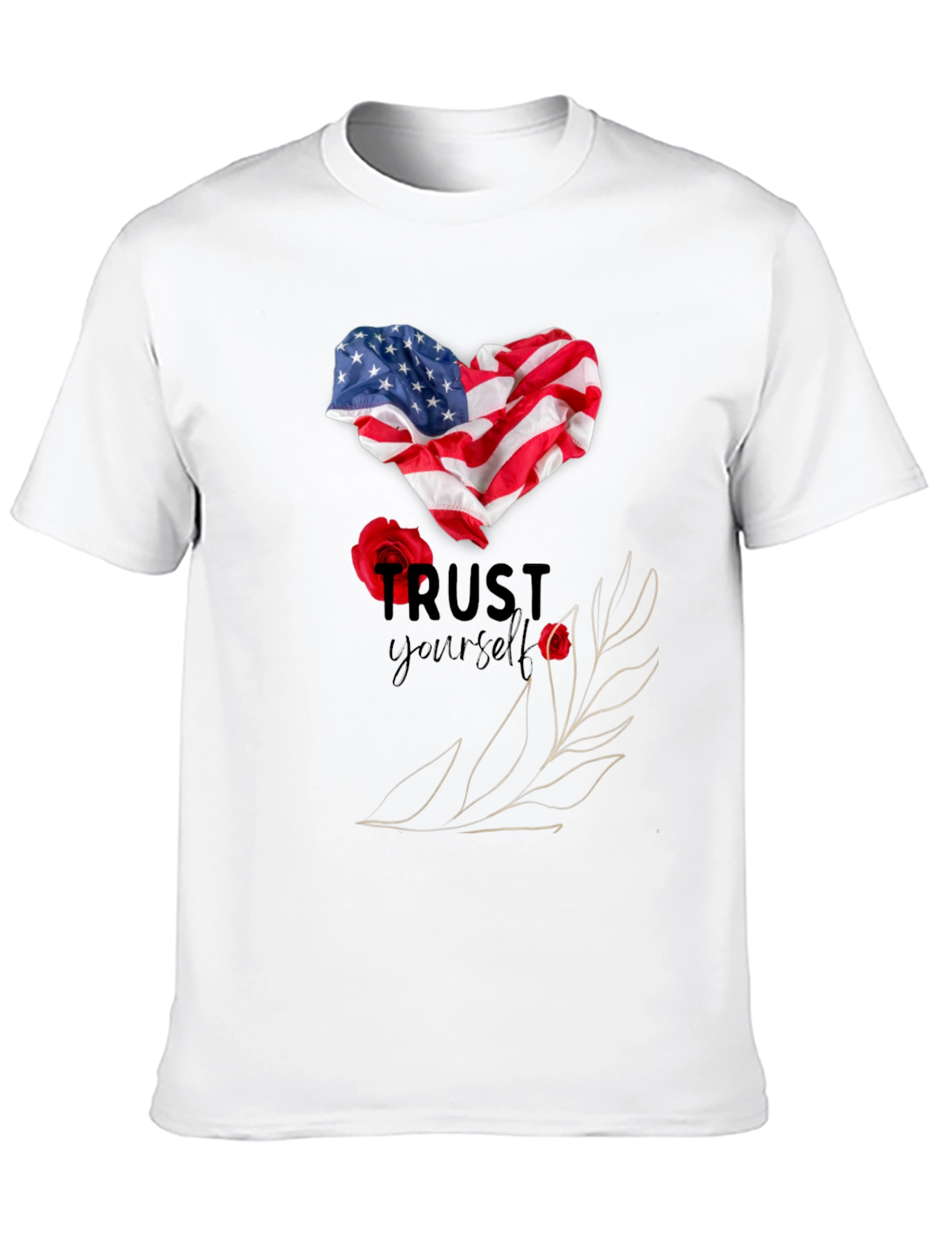 Trust Yourself American Flag Heart T-Shirt