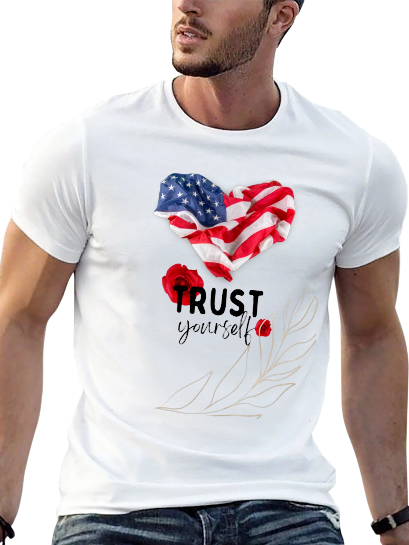 Trust Yourself American Flag Heart T-Shirt