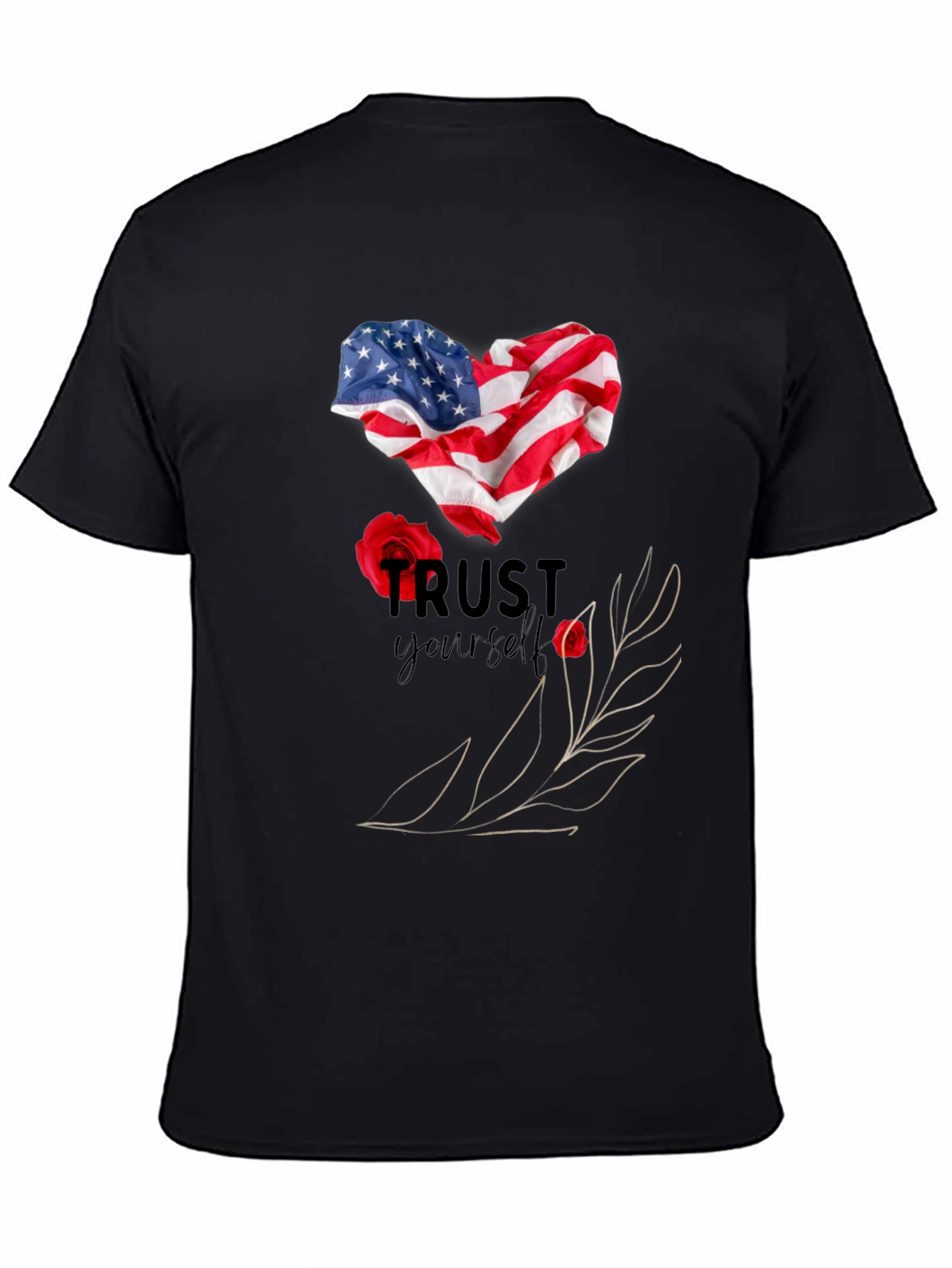 Trust Yourself American Flag Heart T-Shirt