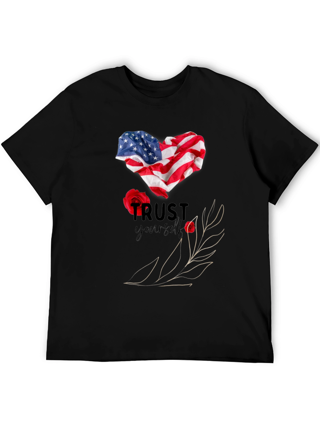 Trust Yourself American Flag Heart T-Shirt