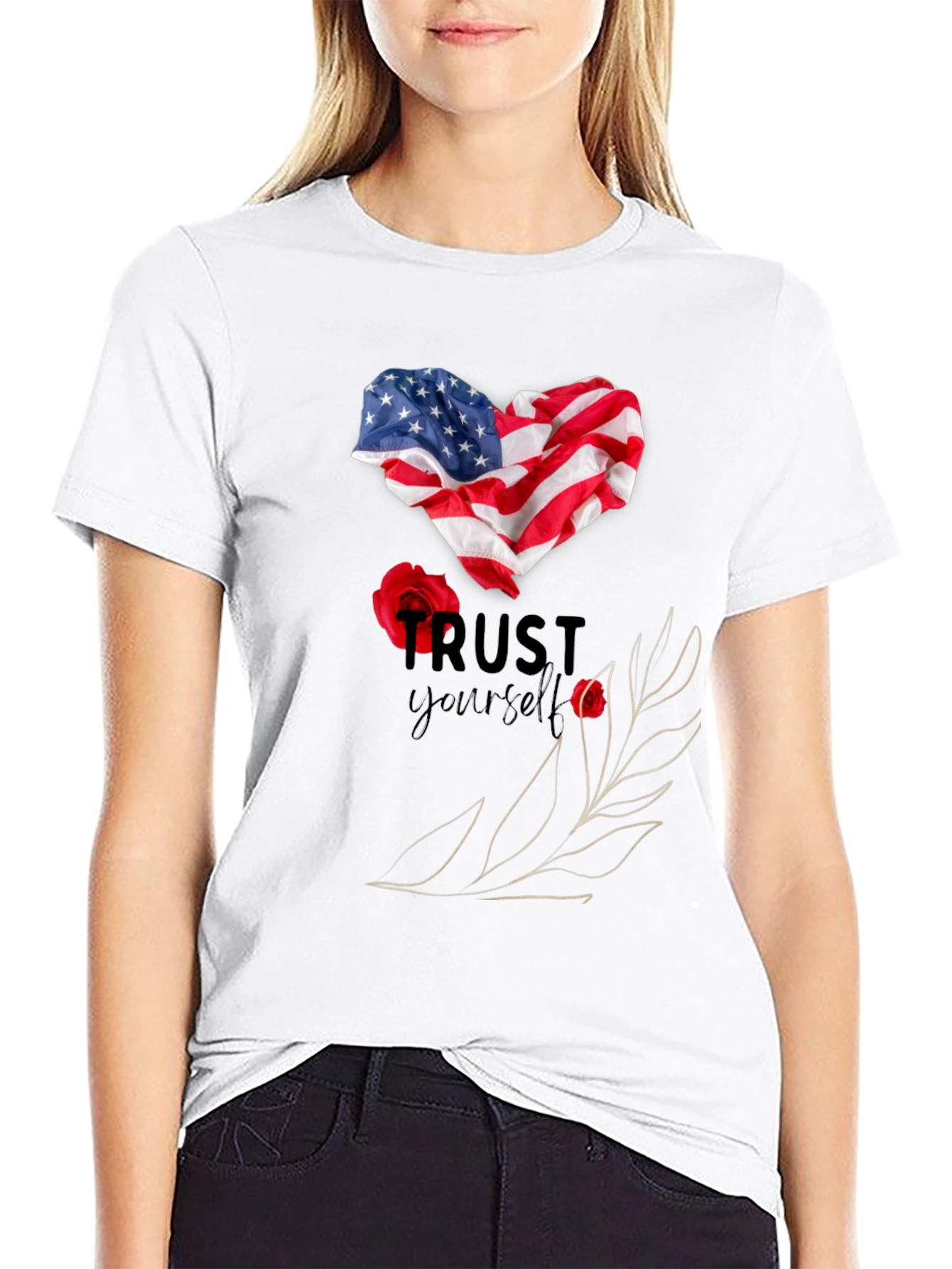 Trust Yourself American Flag Heart T-Shirt