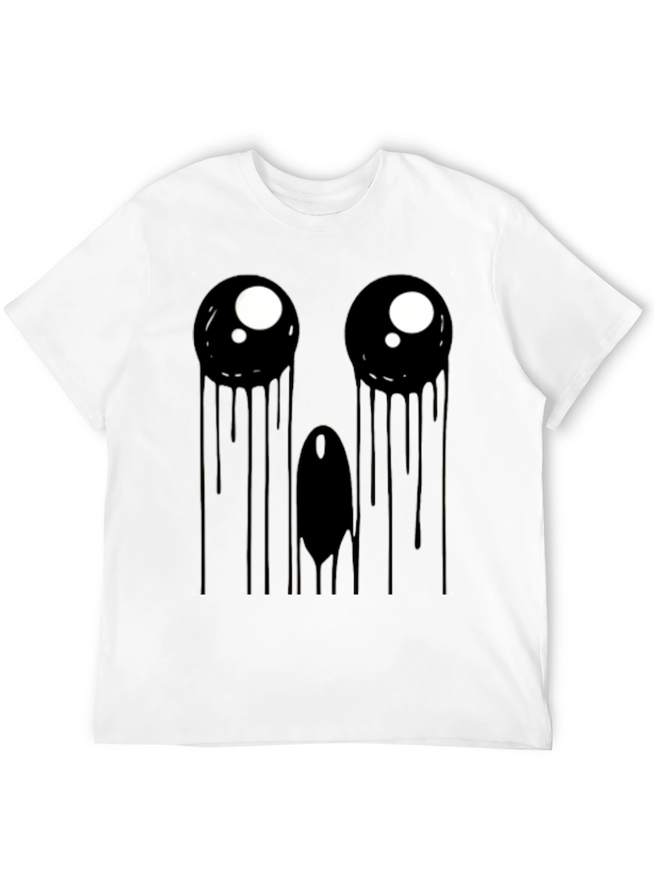 Creepy Dripping Eye Graphic Tee - Black