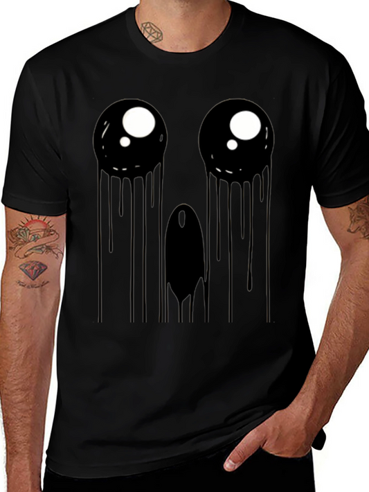 Creepy Dripping Eye Graphic Tee - Black