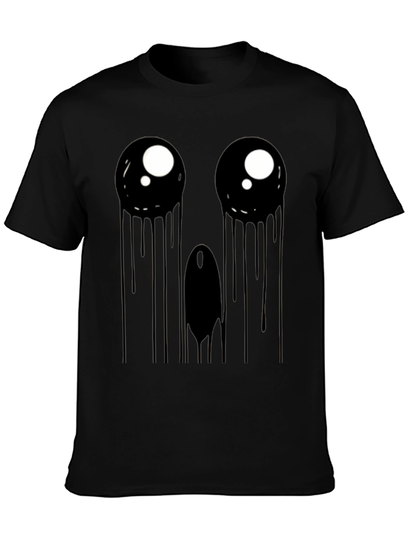 Creepy Dripping Eye Graphic Tee - Black