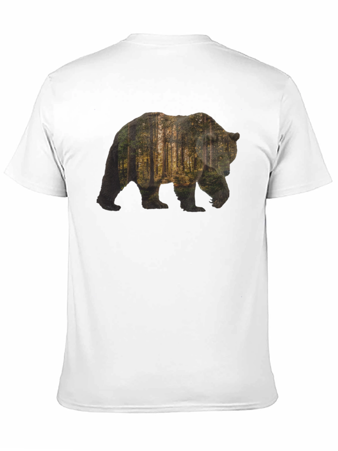 Bear Forest Print Black T-Shirt