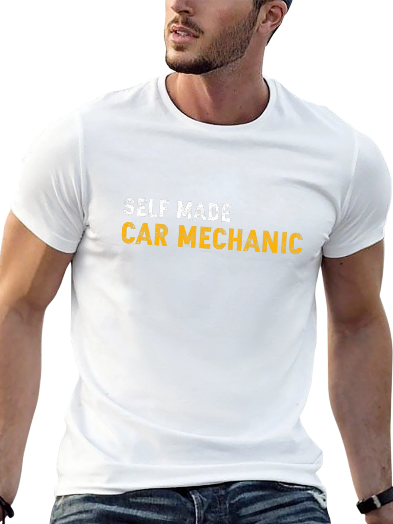 Self Made Car Mechanic T-Shirt - Black