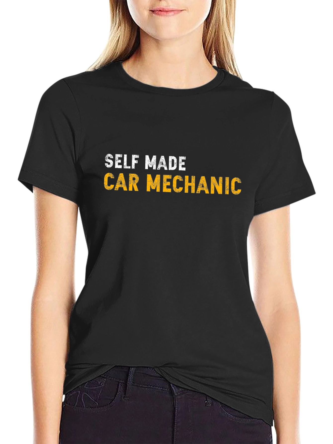 Self Made Car Mechanic T-Shirt - Black