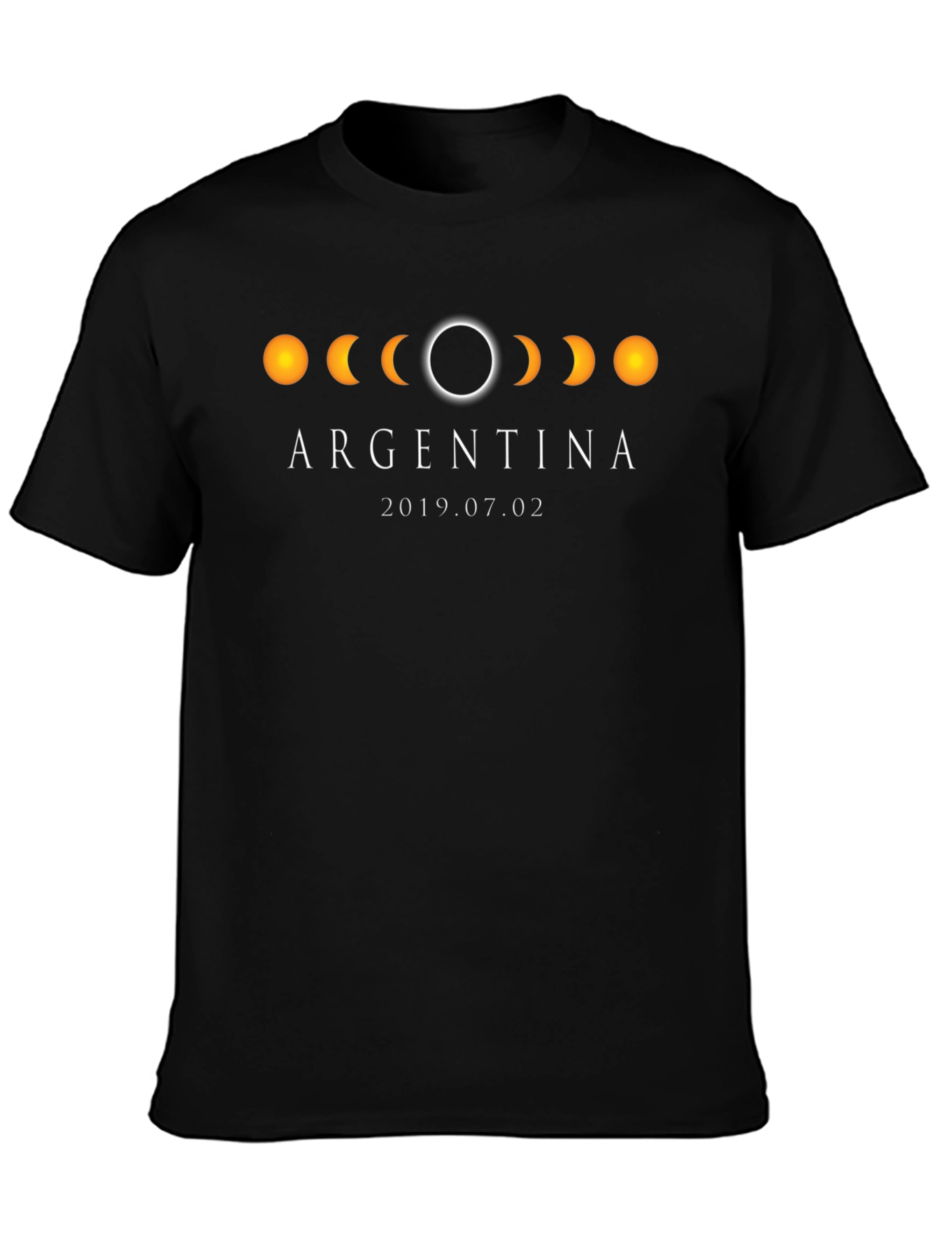 Argentina Eclipse 2019 T-Shirt - Black Cotton Tee