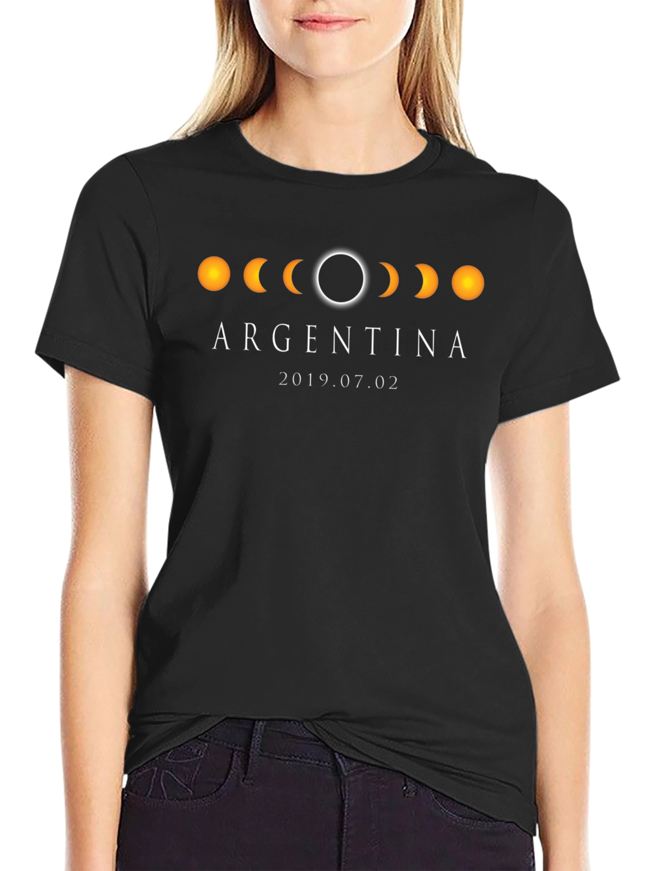 Argentina Eclipse 2019 T-Shirt - Black Cotton Tee