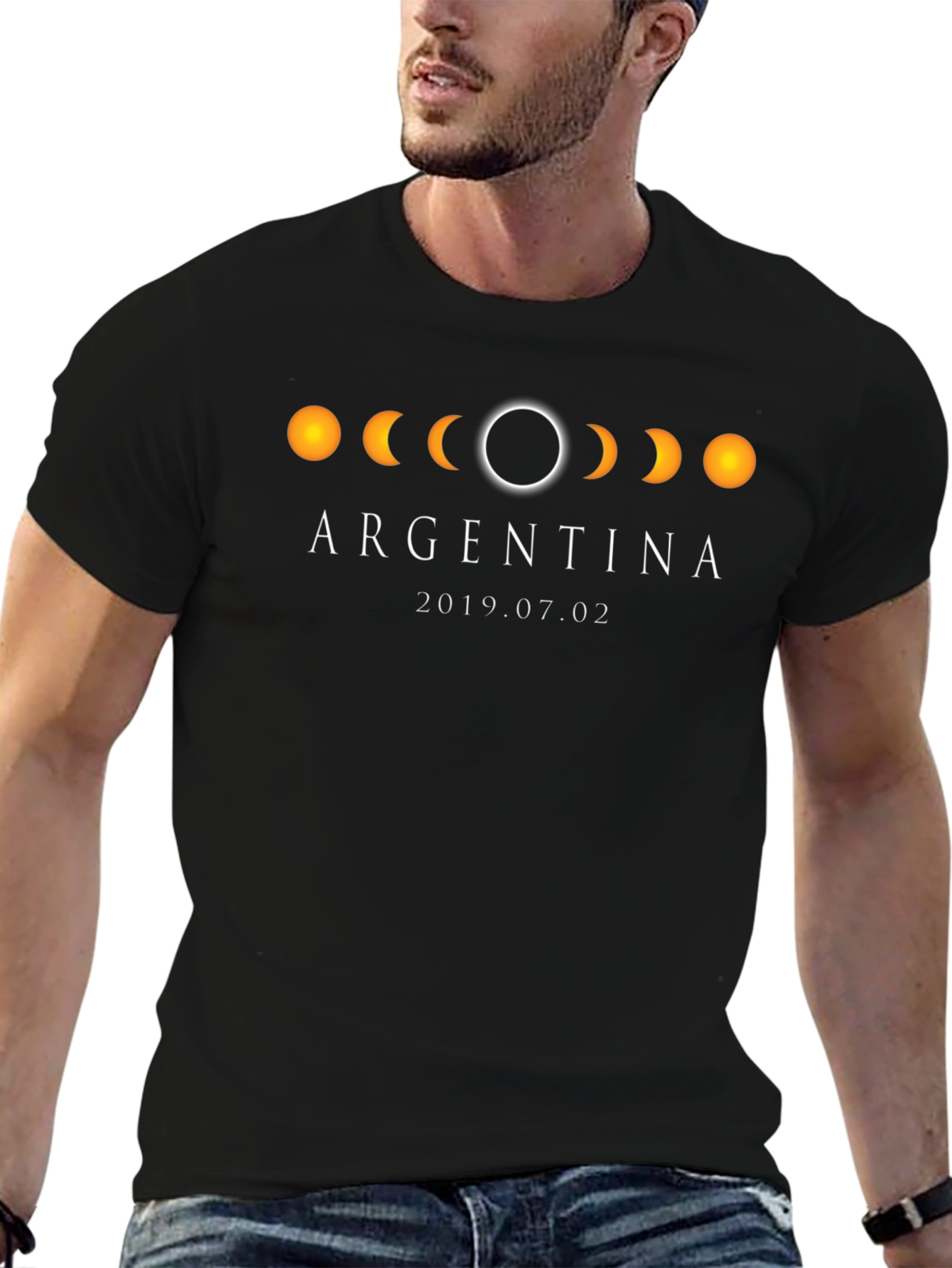 Argentina Eclipse 2019 T-Shirt - Black Cotton Tee