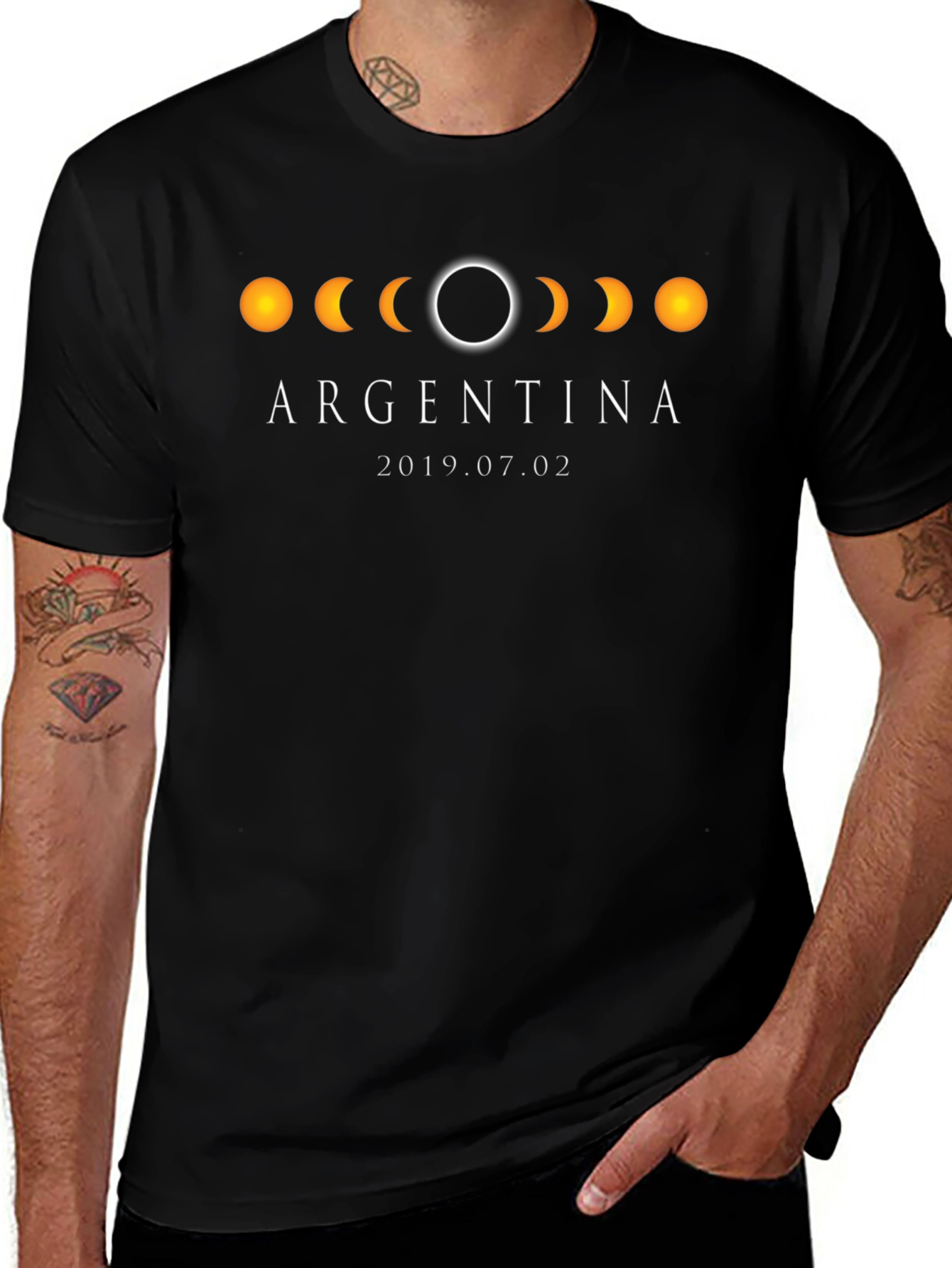 Argentina Eclipse 2019 T-Shirt - Black Cotton Tee