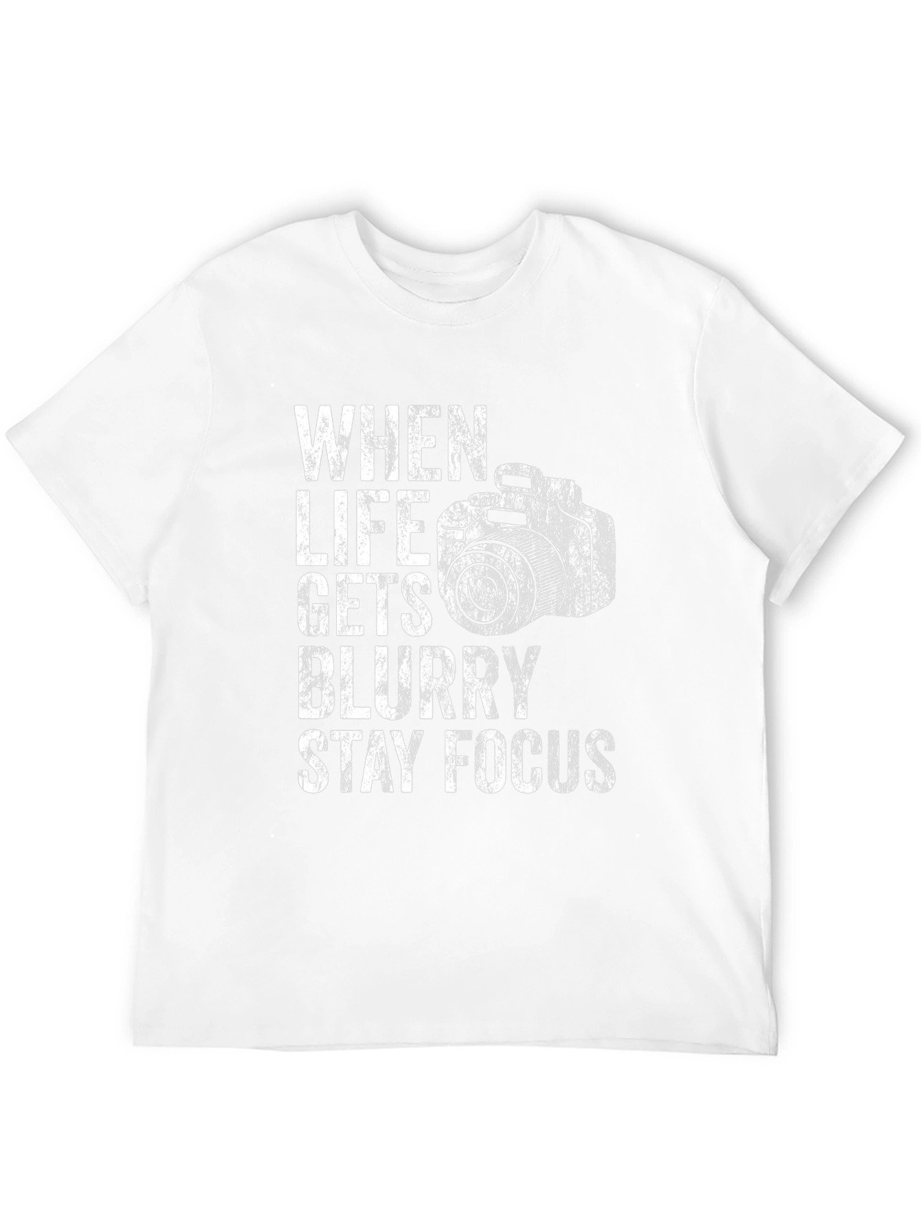 When Life Gets Blurry Stay Focus Black Graphic Tee