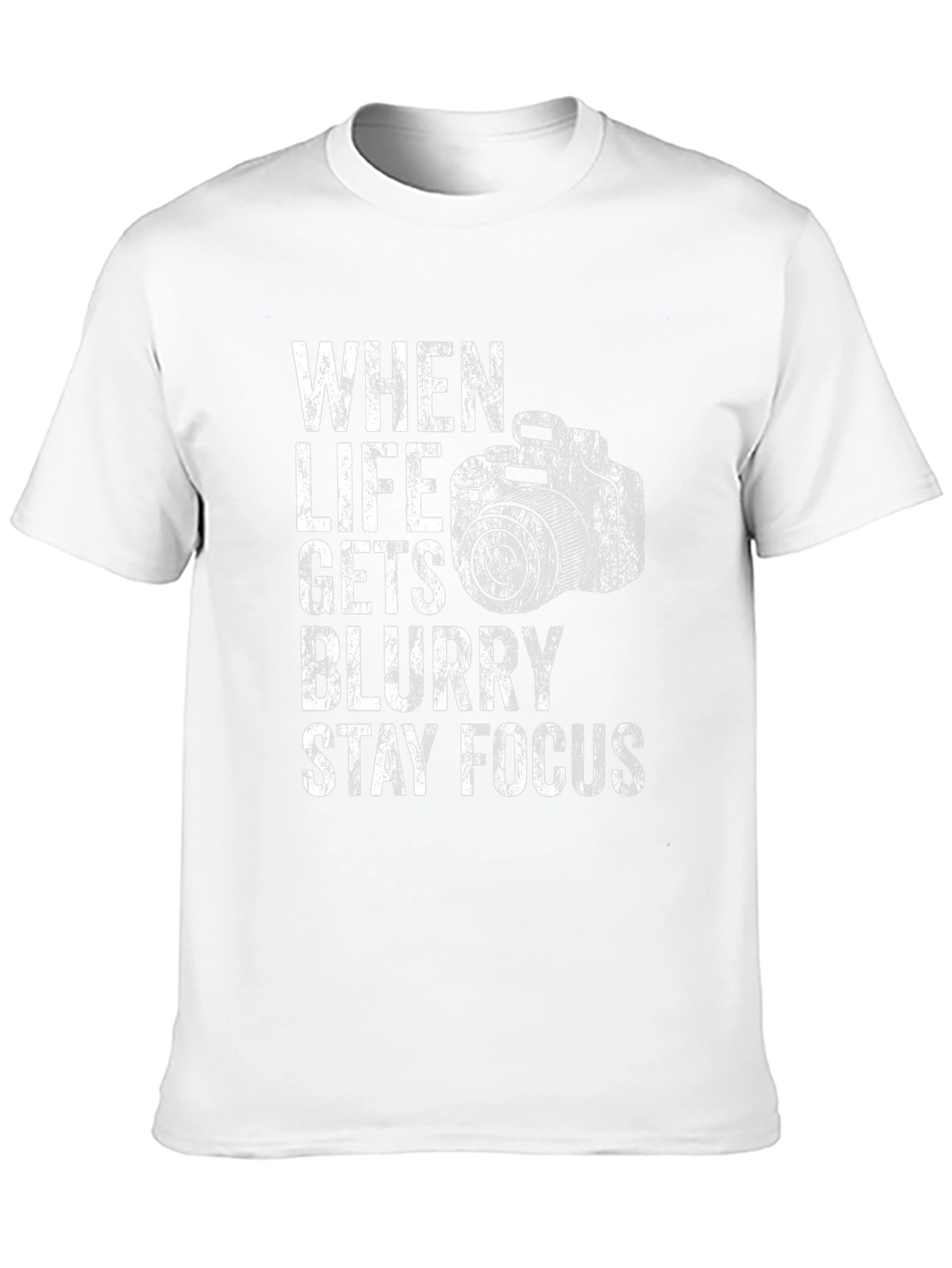 When Life Gets Blurry Stay Focus Black Graphic Tee