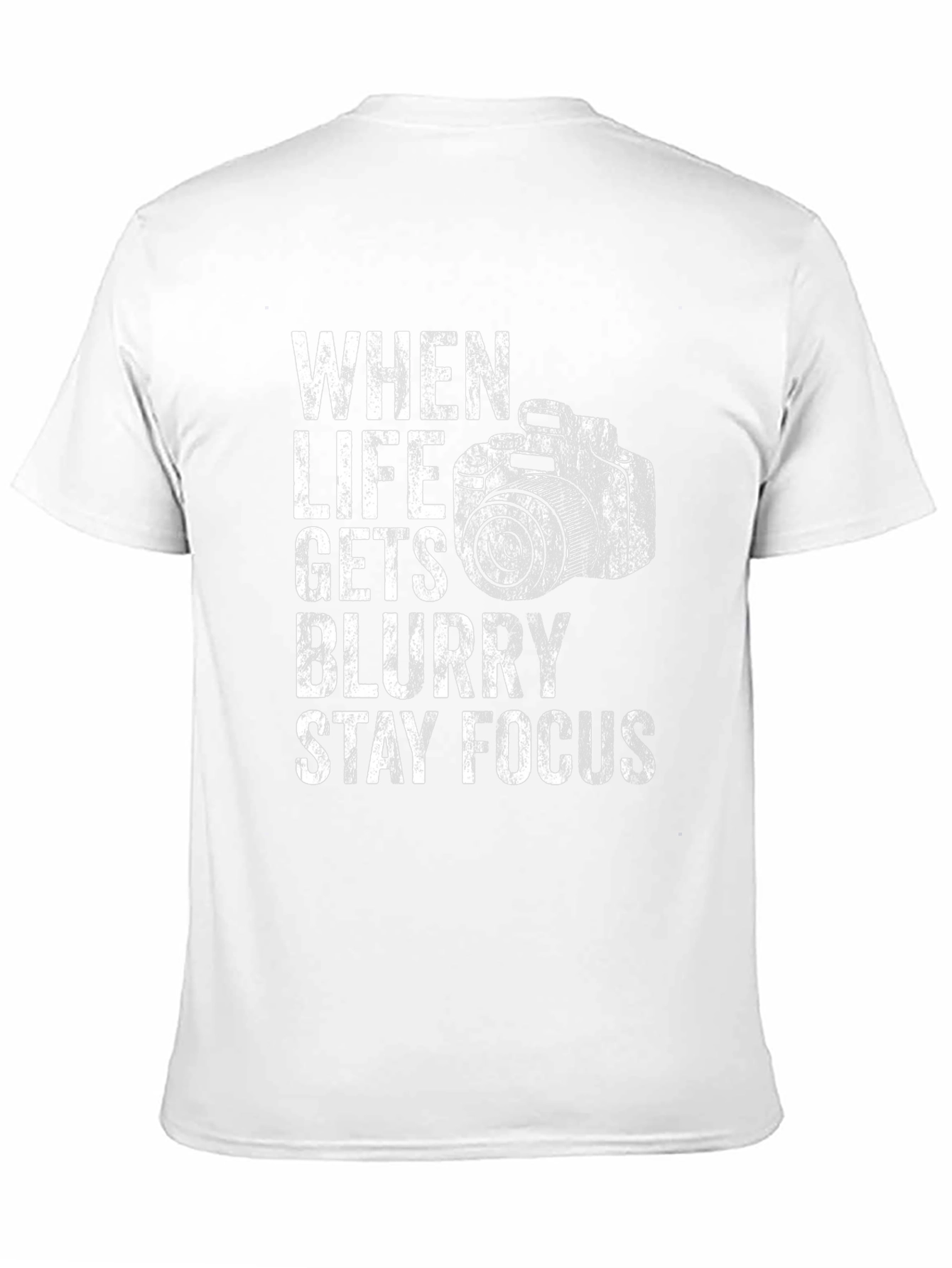 When Life Gets Blurry Stay Focus Black Graphic Tee