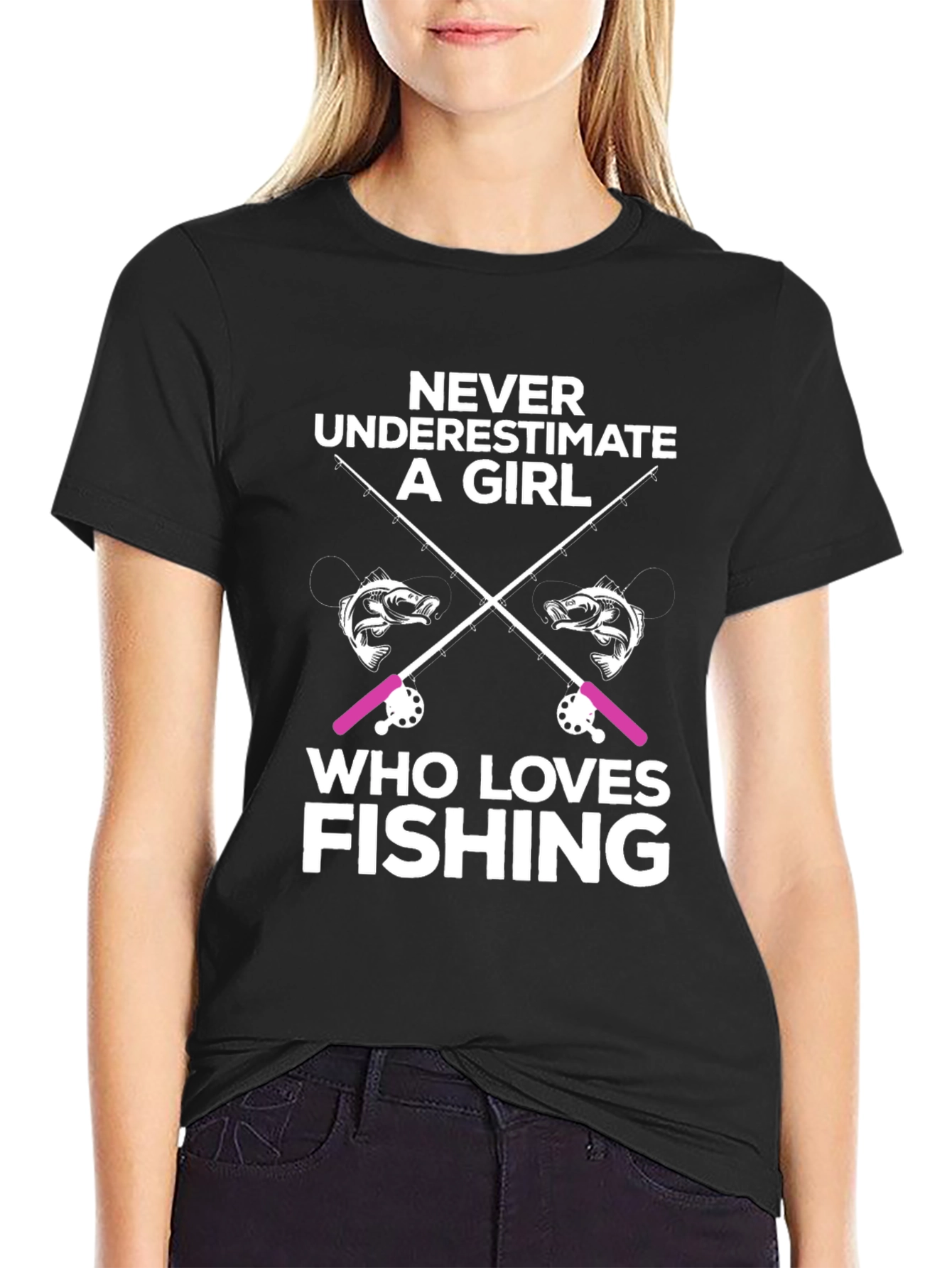 Never Underestimate a Girl Who Loves Fishing T-Shirt