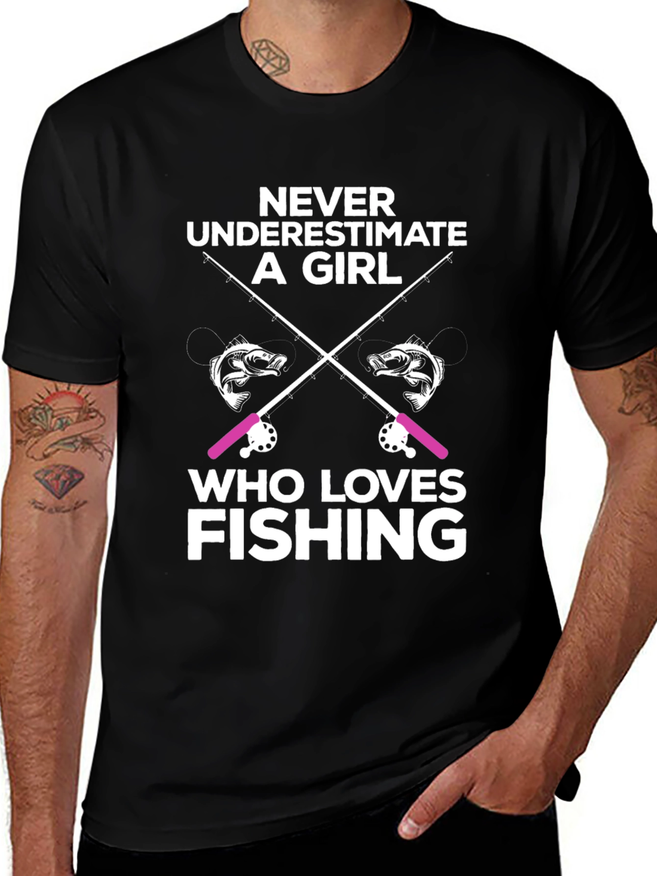 Never Underestimate a Girl Who Loves Fishing T-Shirt