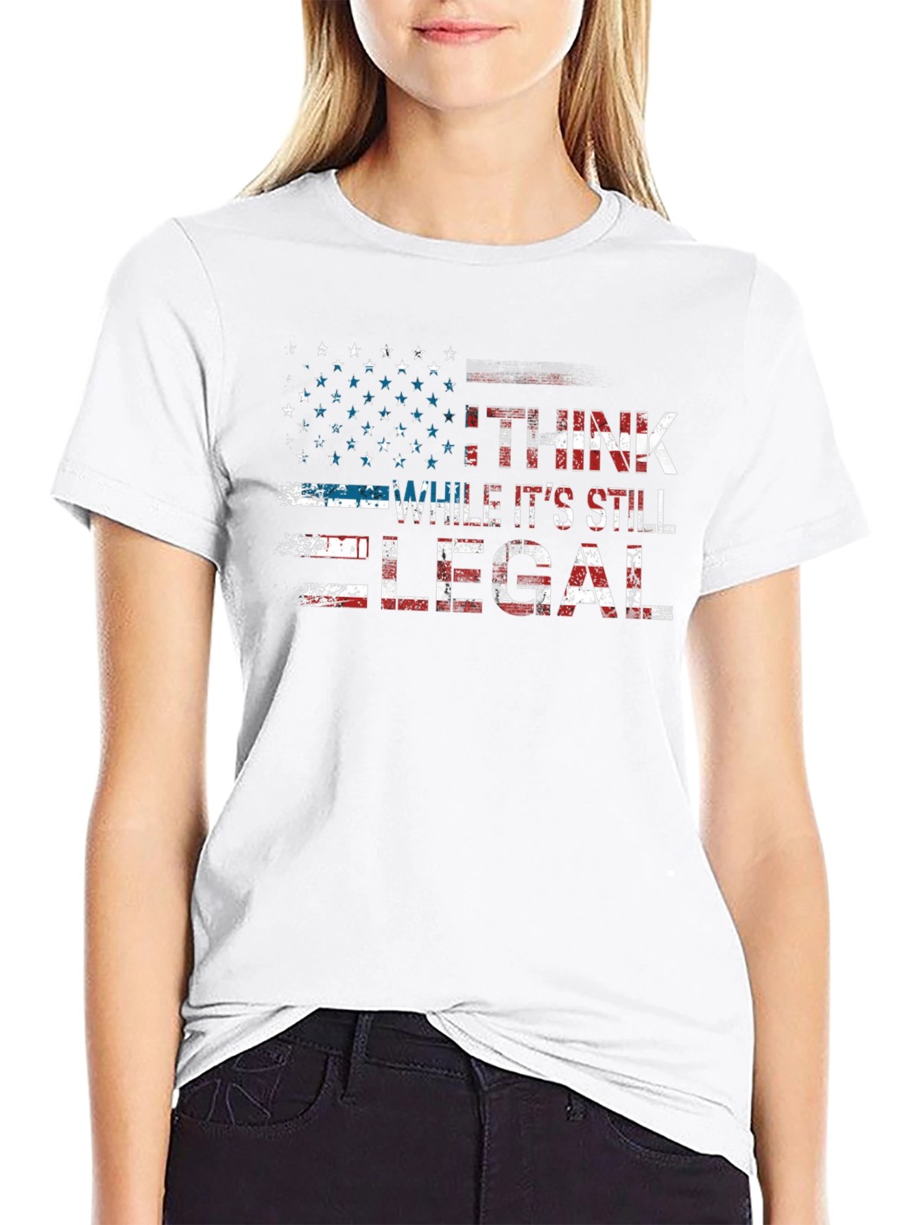 I Think While Its Still Legal Patriotic Flag T-Shirt