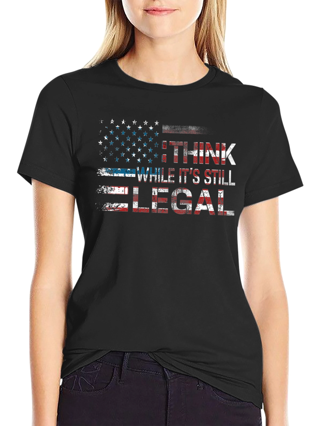 I Think While Its Still Legal Patriotic Flag T-Shirt