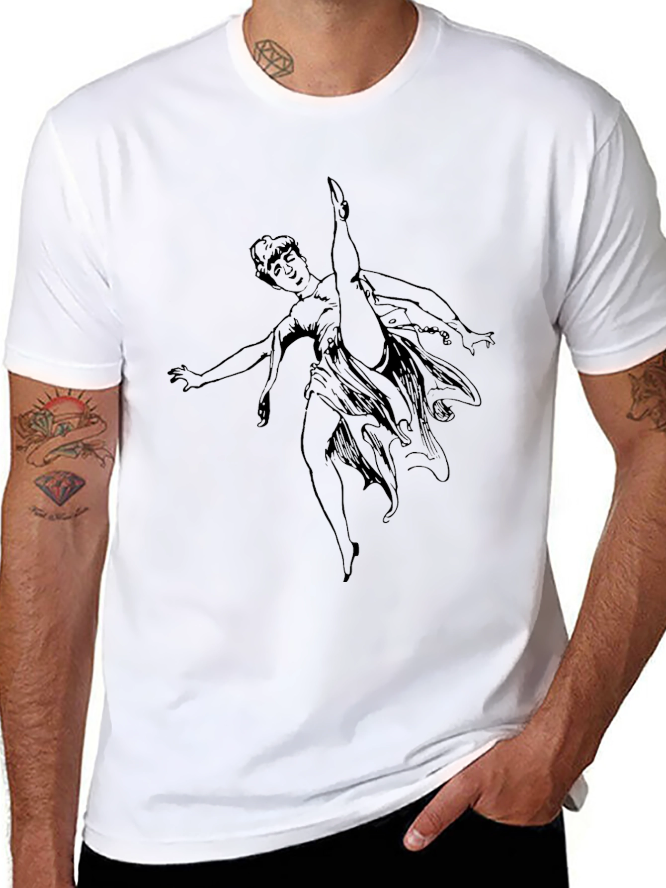 Whimsical Dance Graphic Tee - Black