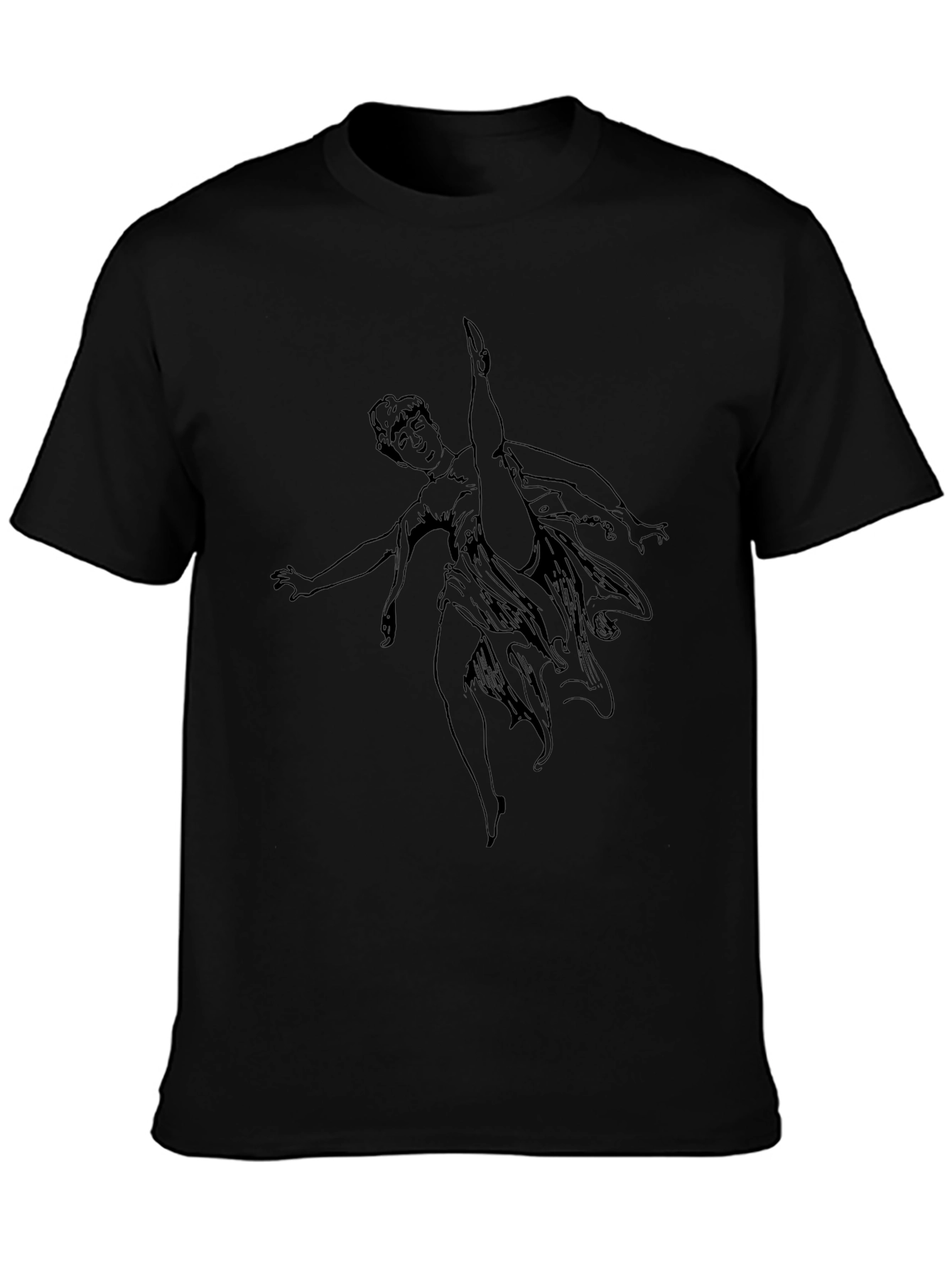 Whimsical Dance Graphic Tee - Black