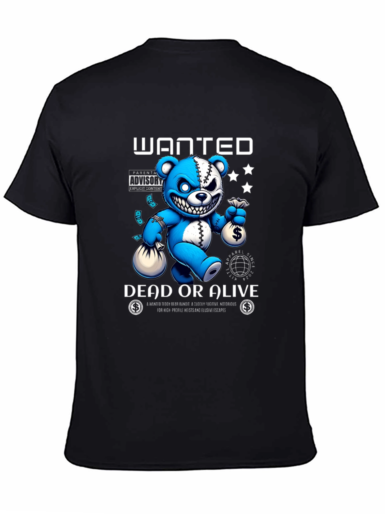 Wanted Dead or Alive Teddy Bear Graphic T-Shirt