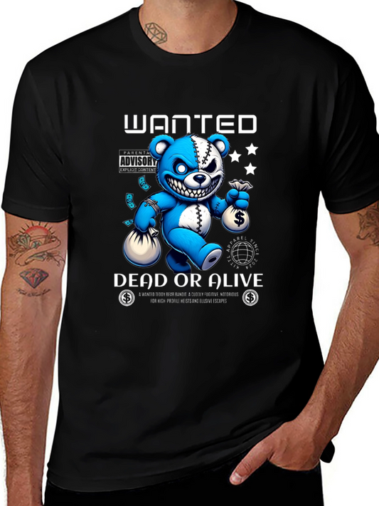 Wanted Dead or Alive Teddy Bear Graphic T-Shirt