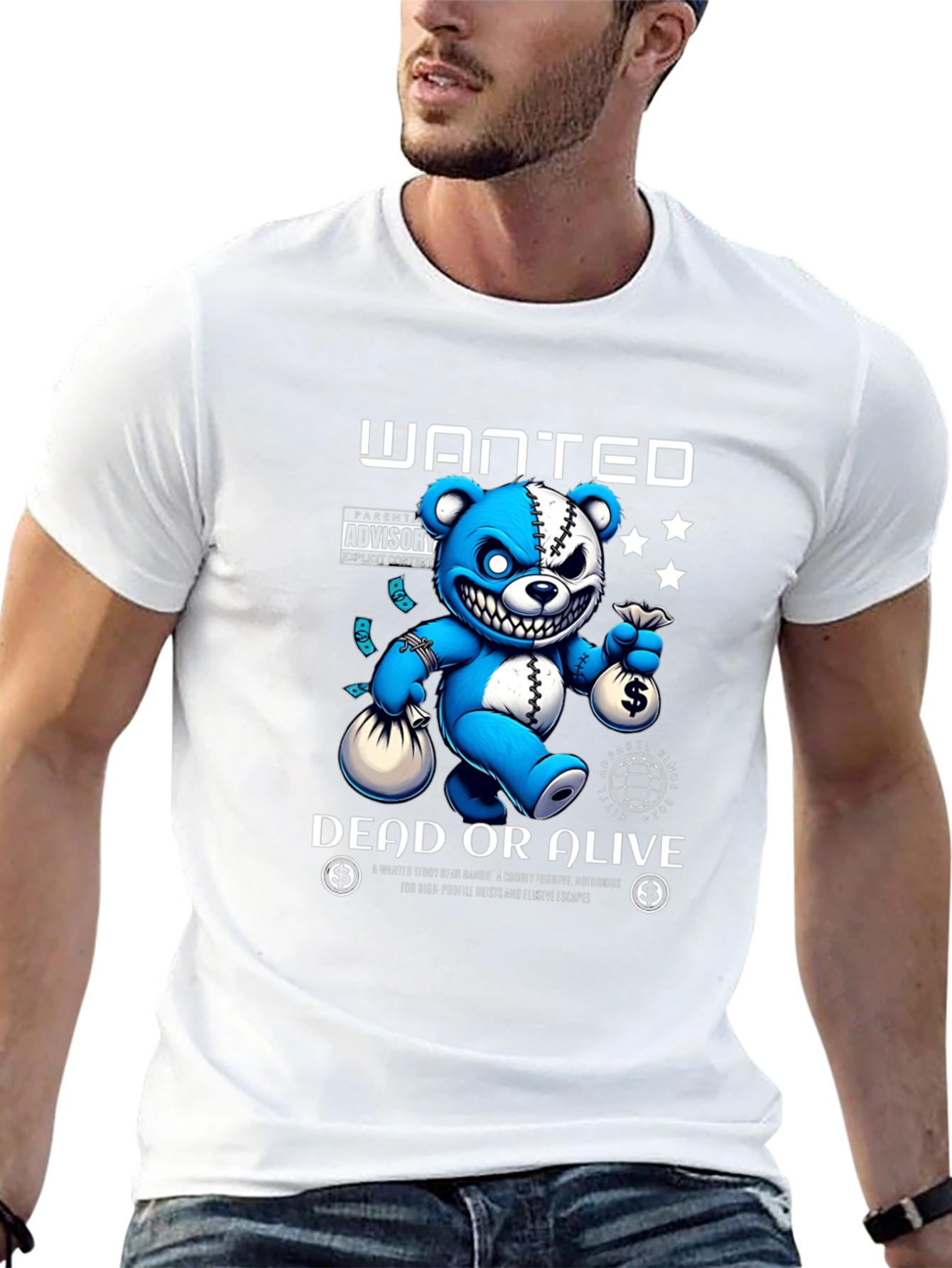Wanted Dead or Alive Teddy Bear Graphic T-Shirt