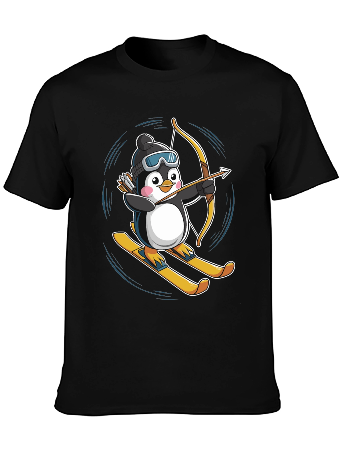 Skiing Penguin Archer Graphic Tee