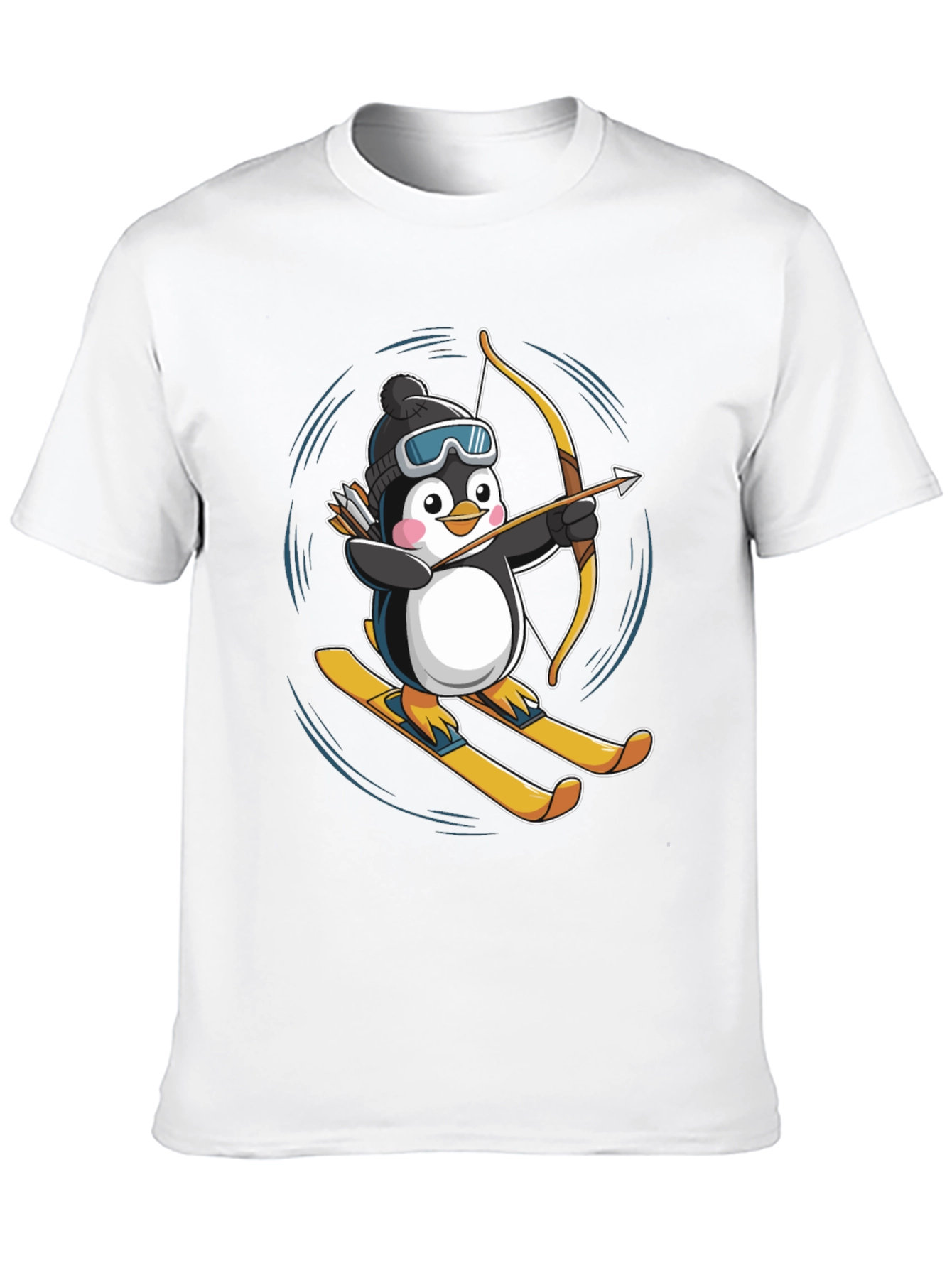 Skiing Penguin Archer Graphic Tee