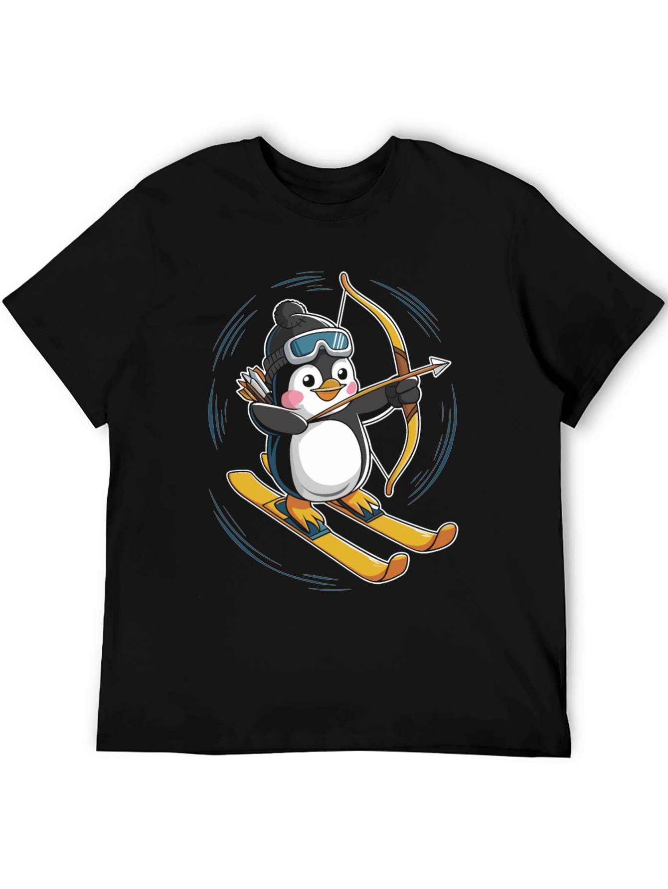 Skiing Penguin Archer Graphic Tee
