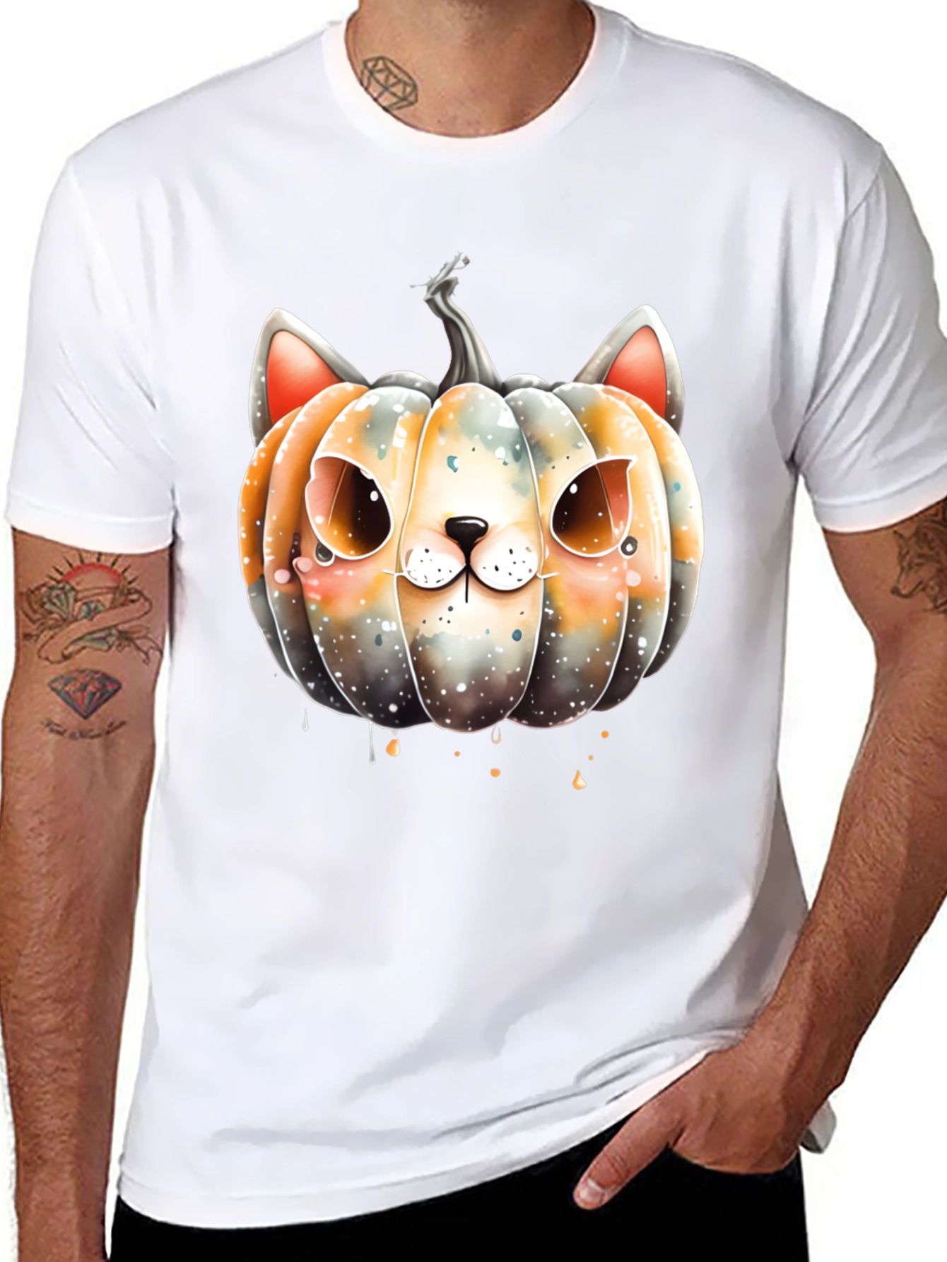 Halloween Cat Pumpkin Graphic Tee