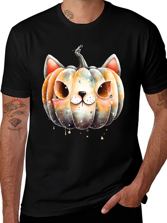 Halloween Cat Pumpkin Graphic Tee