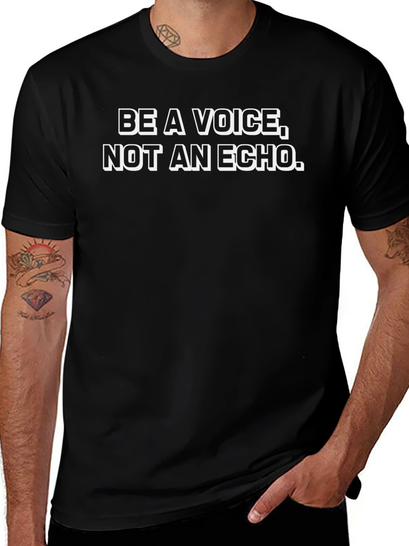 Be A Voice T-Shirt - Black Inspirational Tee