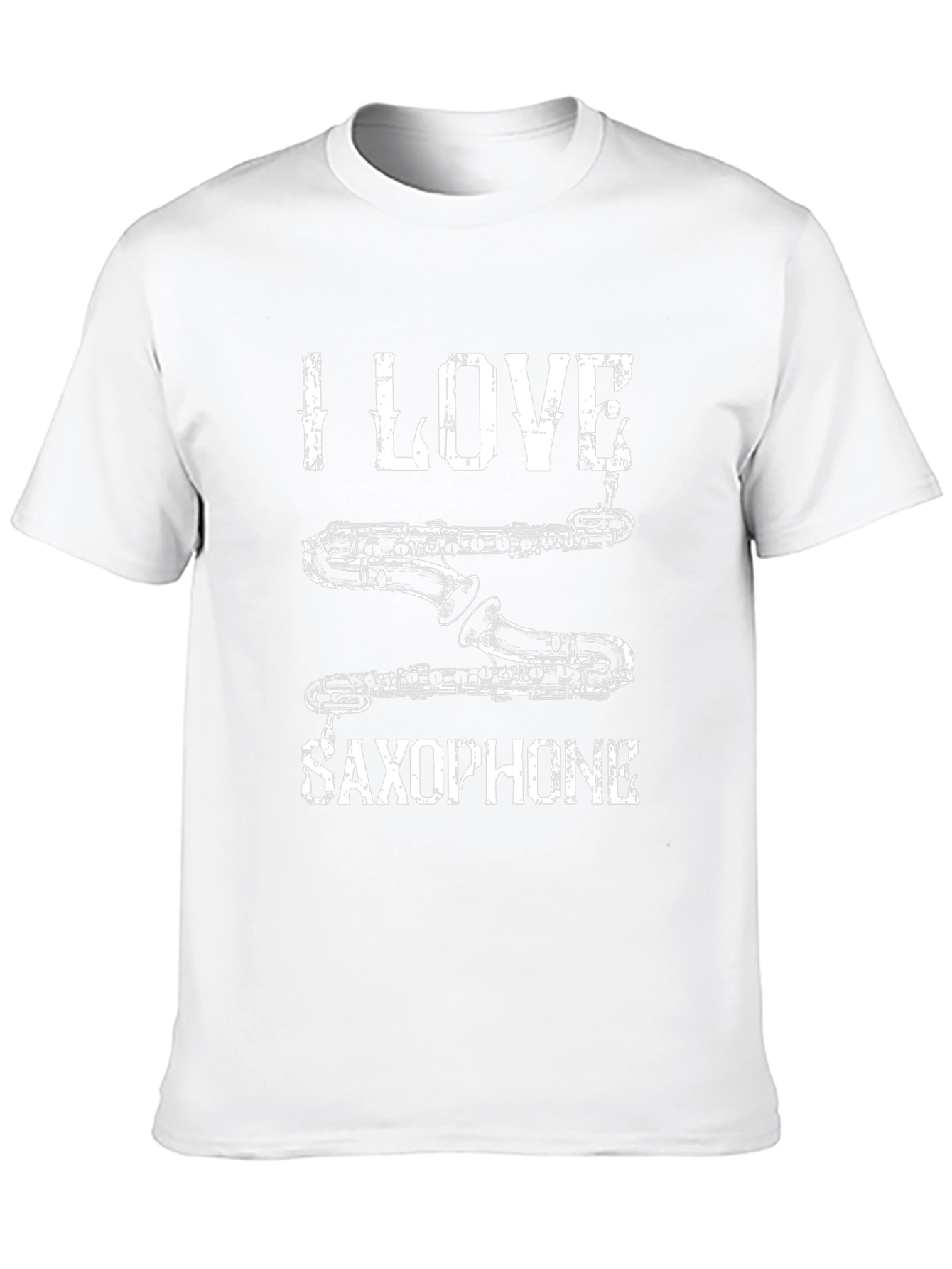 I Love Saxophone Black T-Shirt